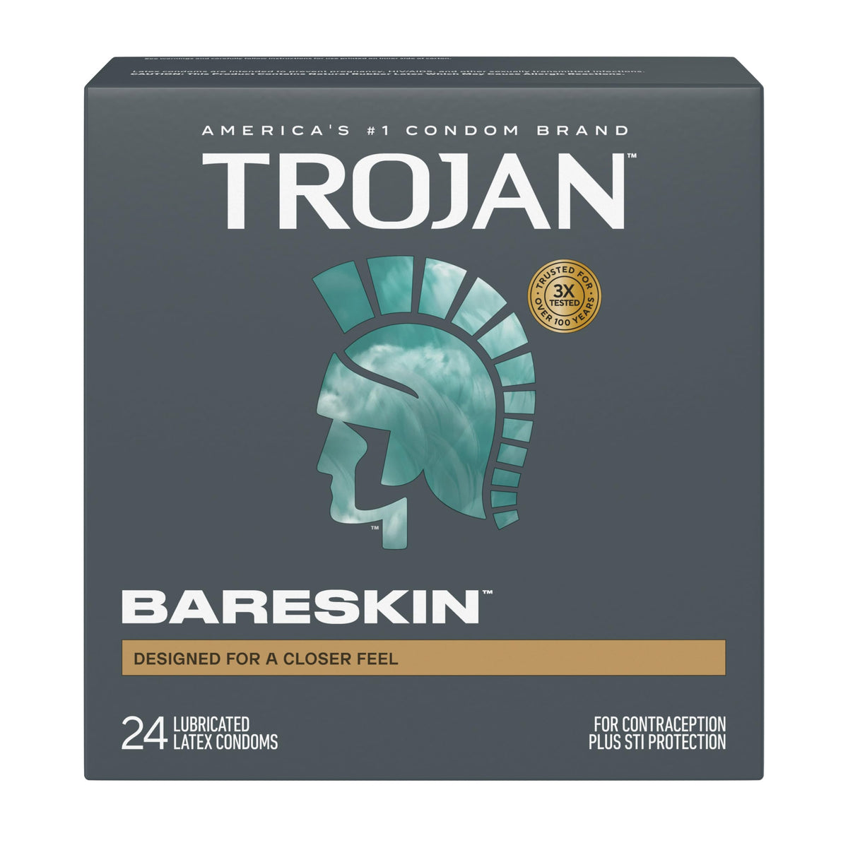 Trojan Bareskin Thin Premium Lubricated Condoms - 24 Count