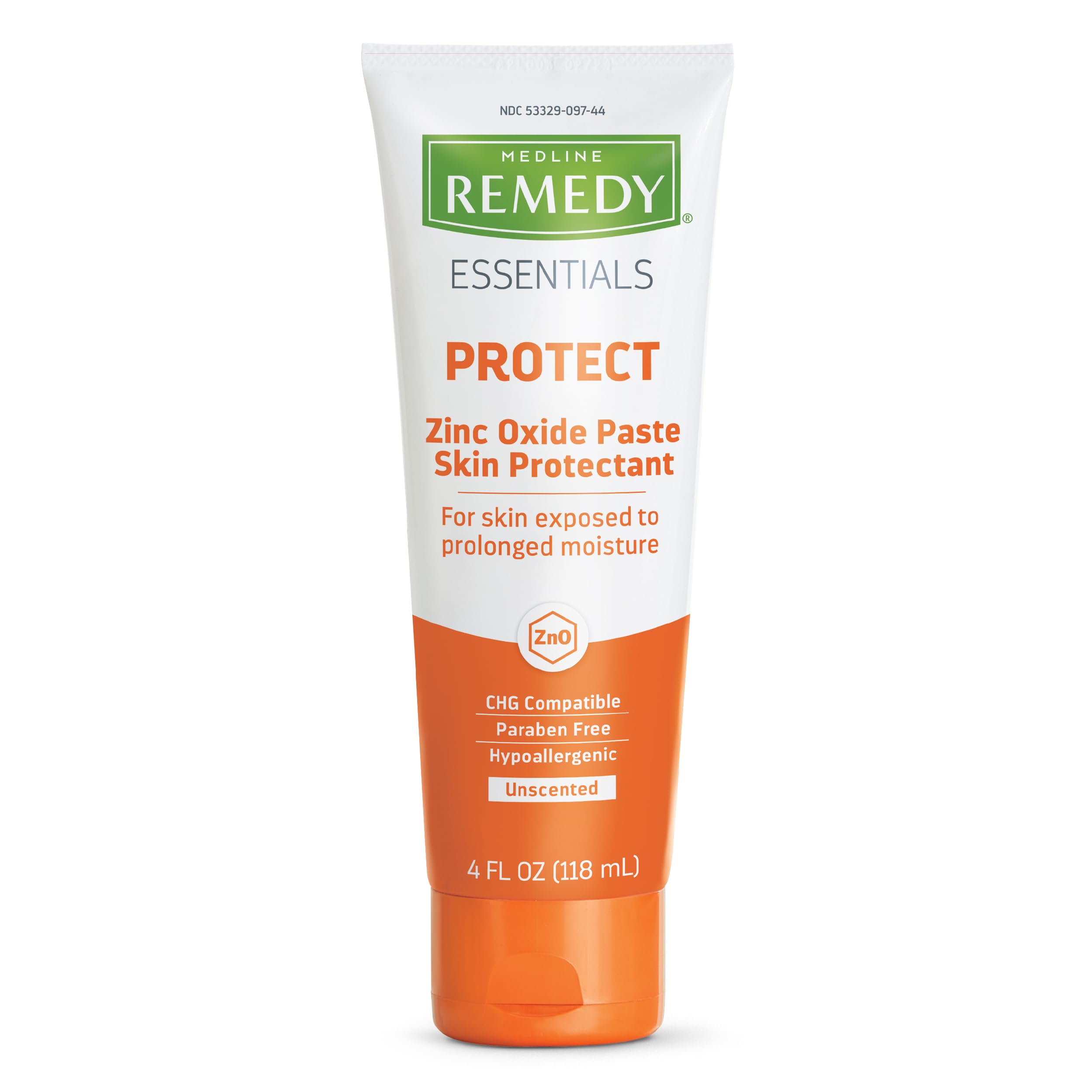 معجون Medline Remedy Essentials الواقي للبشرة بأكسيد الزنك (أنبوب 4 أونصات)، خالٍ من العطر، حاجز، كريم سلس البول، طفح الحفاض، للبالغين، كبار السن، لا يسبب الحساسية، خالٍ من البارابين