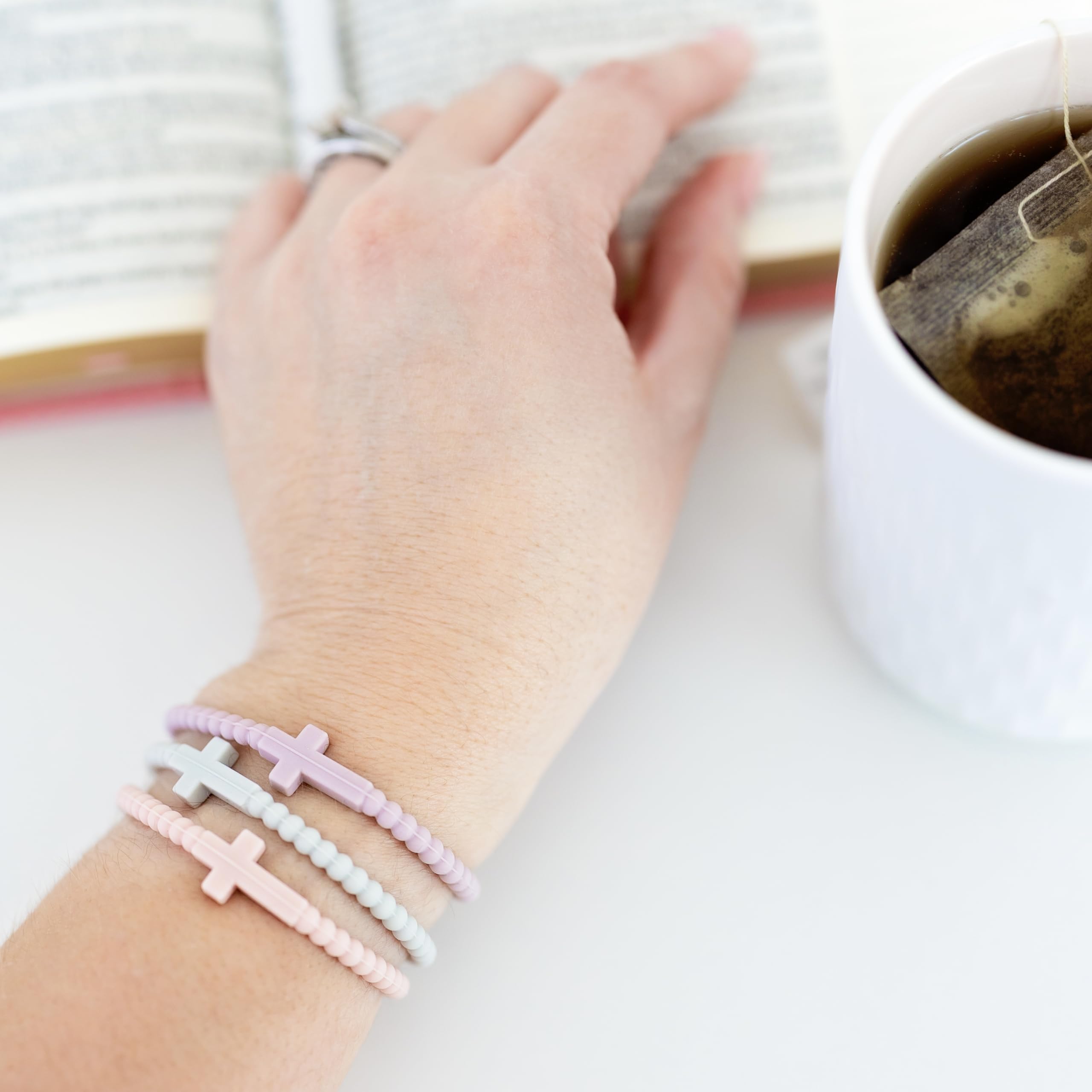Ryan & Rose Jesus Bracelets - Cross Silicone Bracelet (Dreamy, Small)