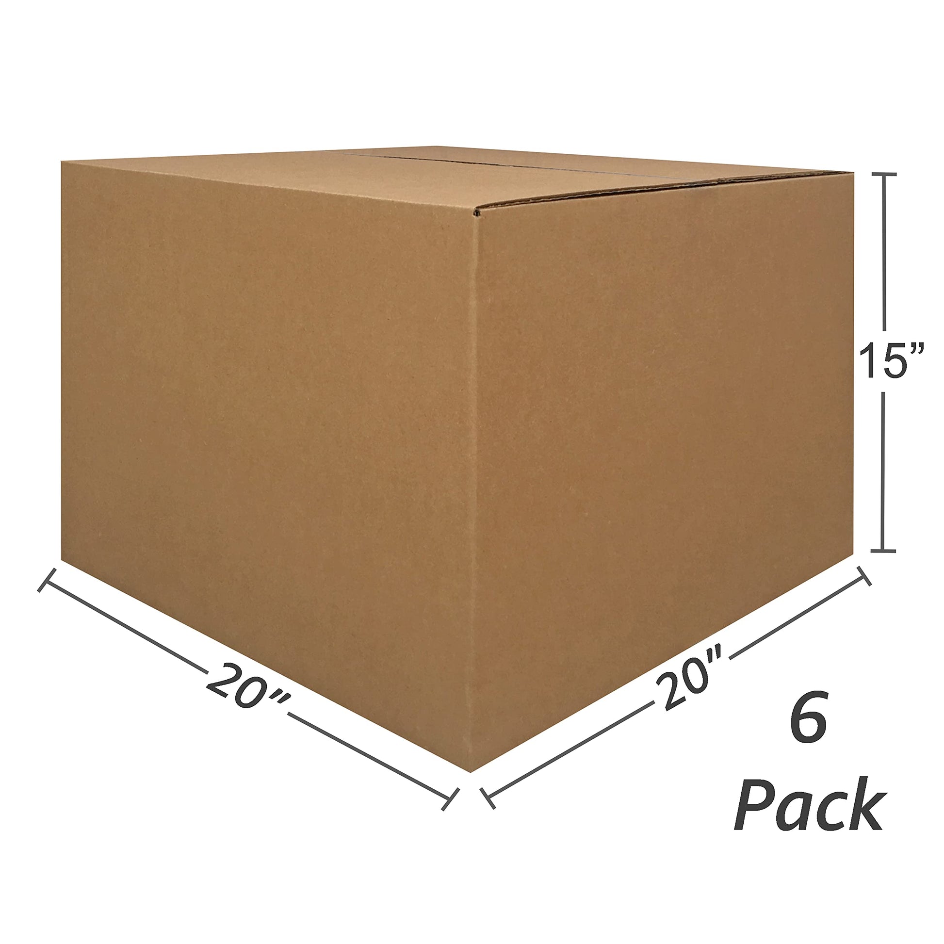 UBOXES Large Moving Boxes 20" x 20" x 15" (Pack of 6)