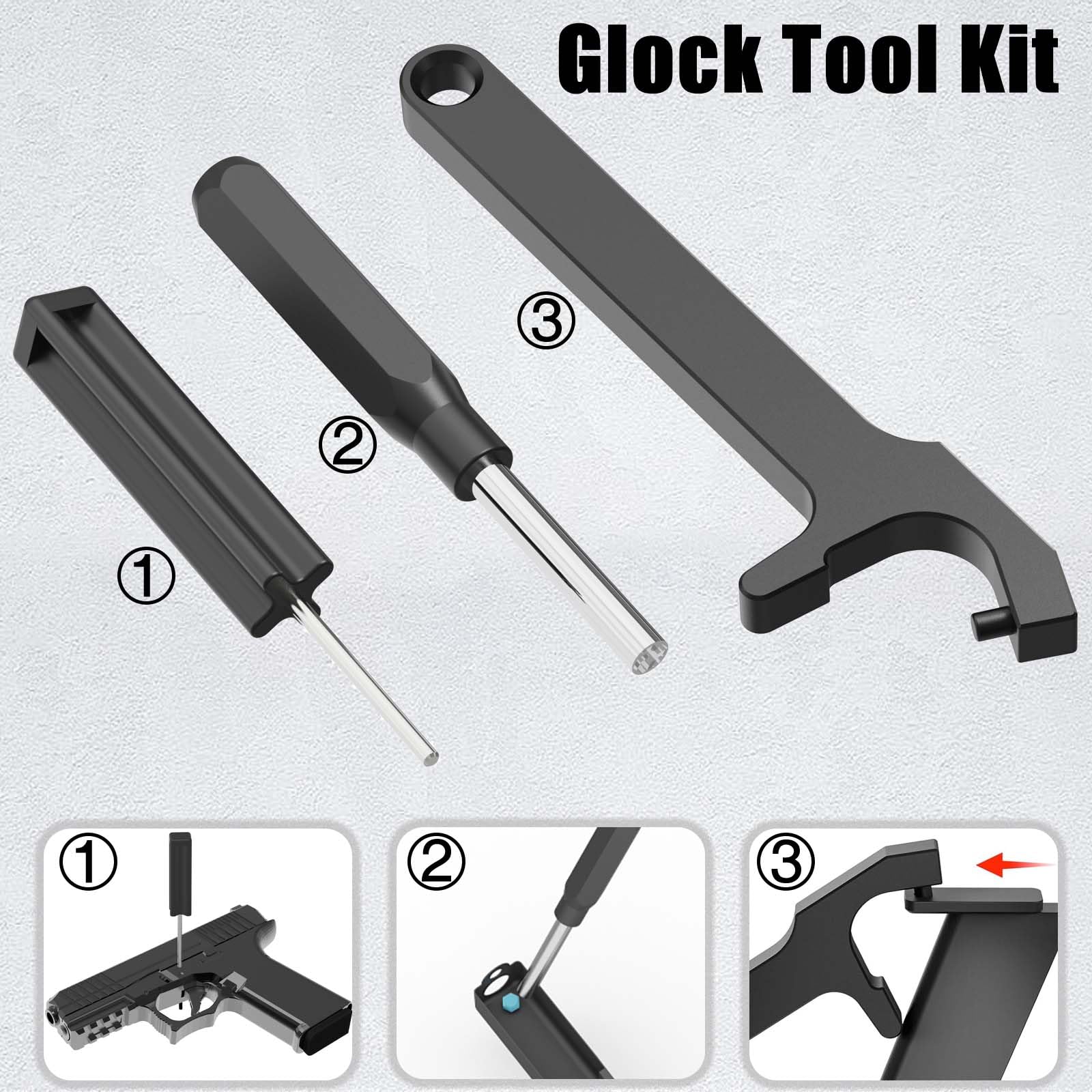 Ltnsimy Tool Kit for Glock, Front Sight Remove Magazine Disassembly Tools for Glock 17 19 19x 26 27 43 43x Accessories