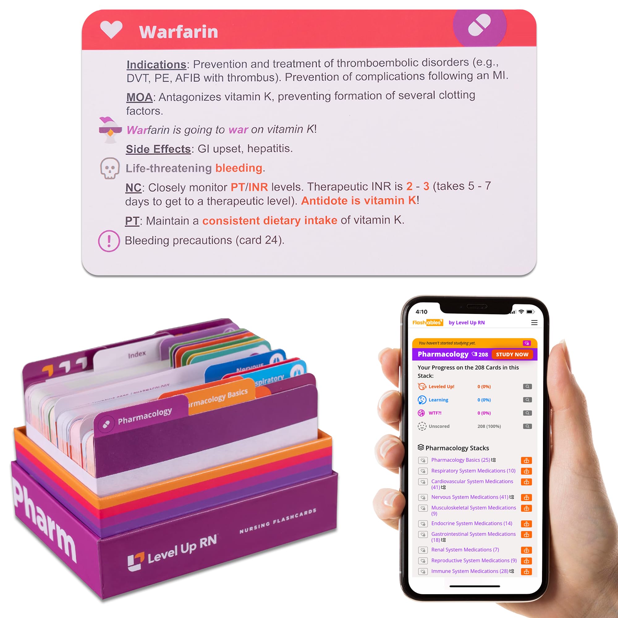 Pharmacology Flash Cards - No Fluff - Nursing School Essentials for Students - 2025-2026 NCLEX ATI HESI Review LPN RN Flash Cards (223 Cards)