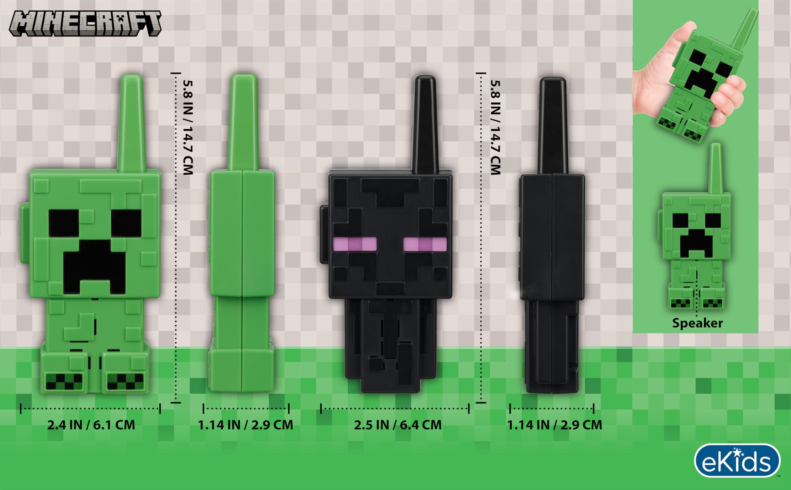 eKids Minecraft Walkie Talkies for Kids, Indoor and Outdoor Toys Designed for Fans of Minecraft Toys