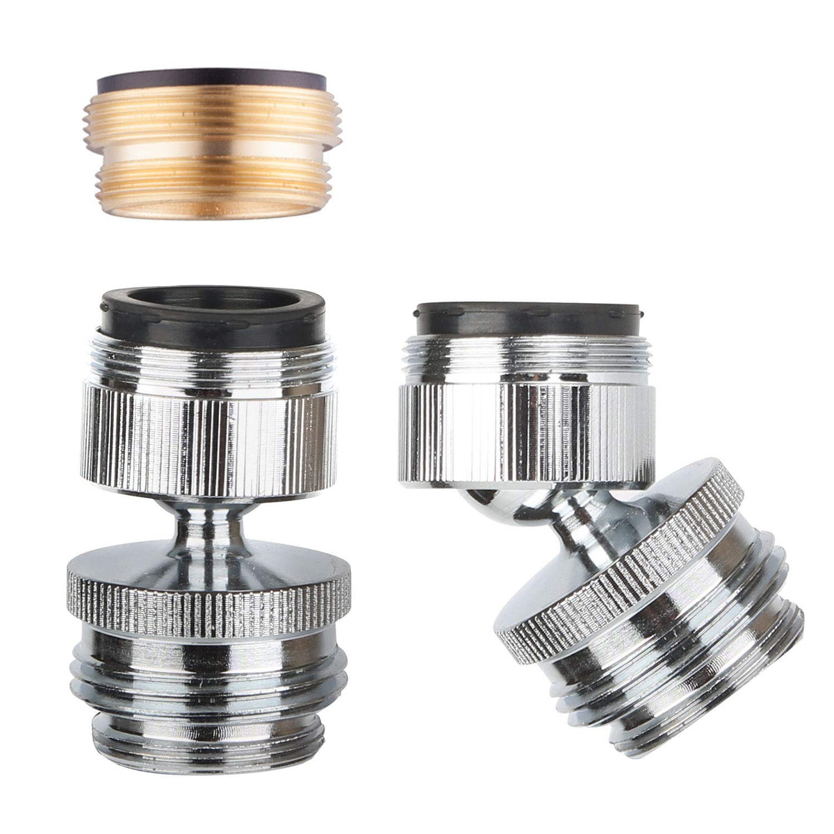 Hibbent Faucet Adapter Kit, Swivel Aerator Adapter to Connect Garden Hose - Multi-Thread Kitchen Sink Faucet to Garden Hose Adapter 3/4 Inch - Chrome Finished