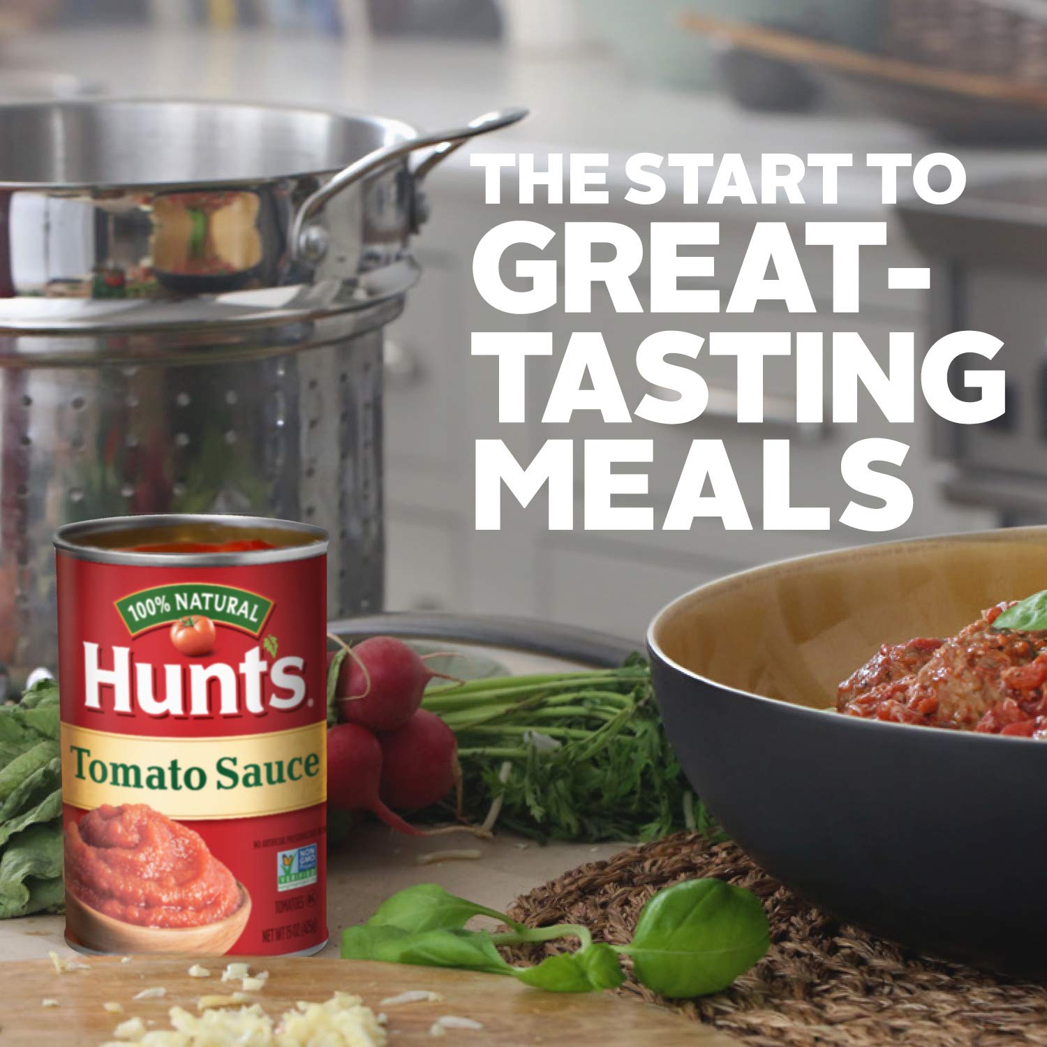 Hunt's 100% Natural Tomato Sauce, Canned Tomato Sauce, 15 Oz.