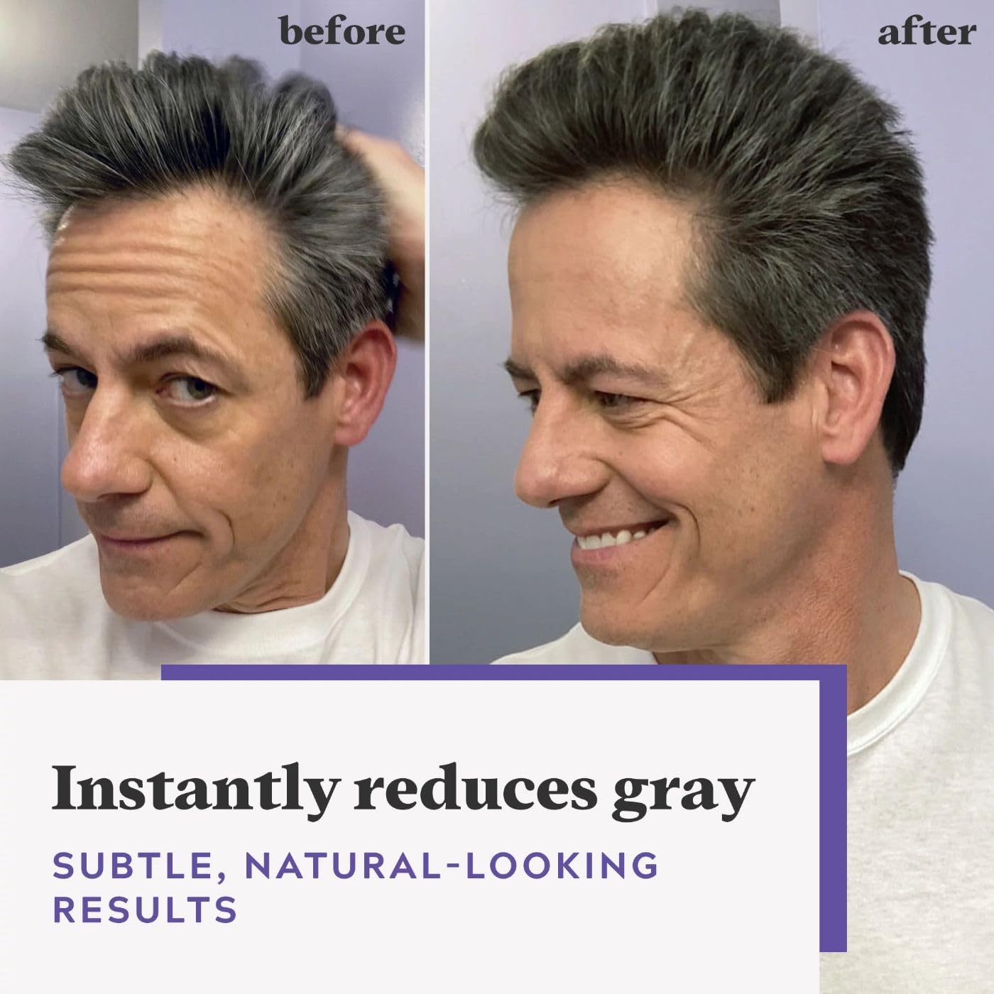Just For Men Touch of Gray, Mens Hair Color Kit with Comb Applicator for Easy Application, Great for a Salt and Pepper Look - Black, T-55, Pack of 1