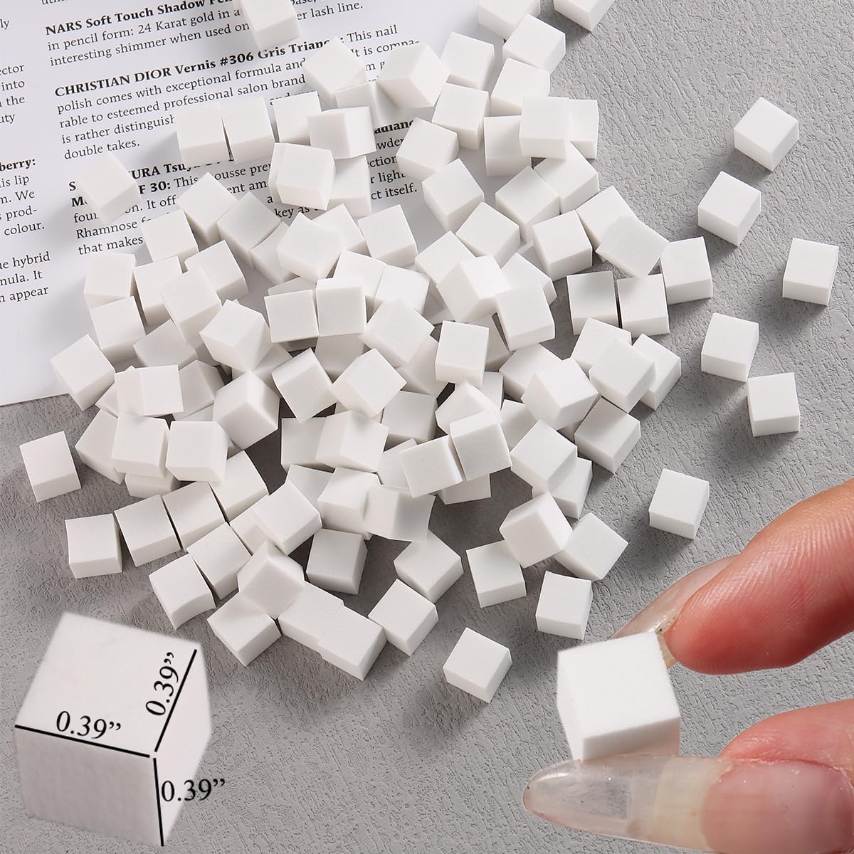 Fcozpjk 100Pcs Soft Nail Sponges for Ombre, Nail Art Sponges With Grabbing Pen, Aura Nails, Ombre Nail Brush, Manicure Nail Art Tools, Professional Accessories Supplies