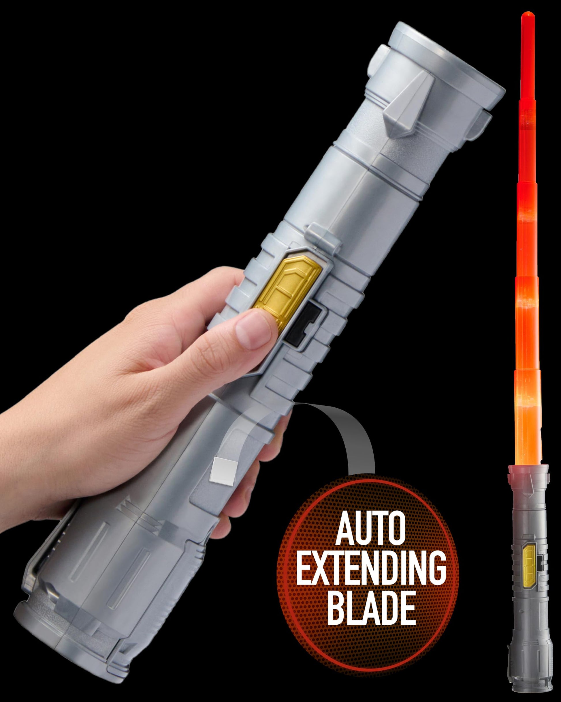 Power Saber Energy Blade Red | First Ever Automatic Saber | Auto Extending & Retracting Saber | Extends 35" (90cm) | Motion Based SFX | Ages 6+ | by Goliath