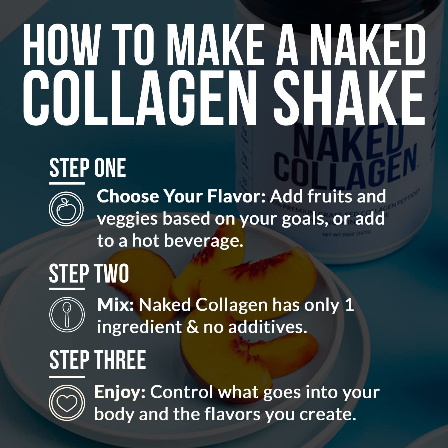 NAKED Collagen Peptides Protein Powder, 60 Servings, Pasture-Raised, Unflavored Grass-Fed Hydrolyzed Collagen Supplement, Paleo Friendly, Non-GMO, Keto, Gluten Free, 20oz