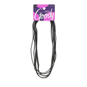 GOODY Women's Ouchless Thin Hair Flat Narrow Headwrap, Black, 6 Count