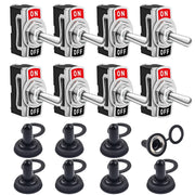 COROTC Toggle Switches, 8 Pack 2 Pin ON Off SPST Car Rocker Switches, 20A 12V Heavy Duty Waterproof Toggle Switch