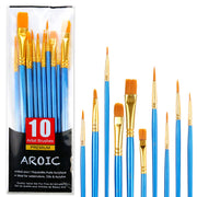 Acrylfarben-Pinsel-Set, 1 Packung / 10 Stück Aquarellpinsel Malpinsel Nylonhaarpinsel für Allzweck-Öl-Aquarellmalerei Künstler-Profisets.