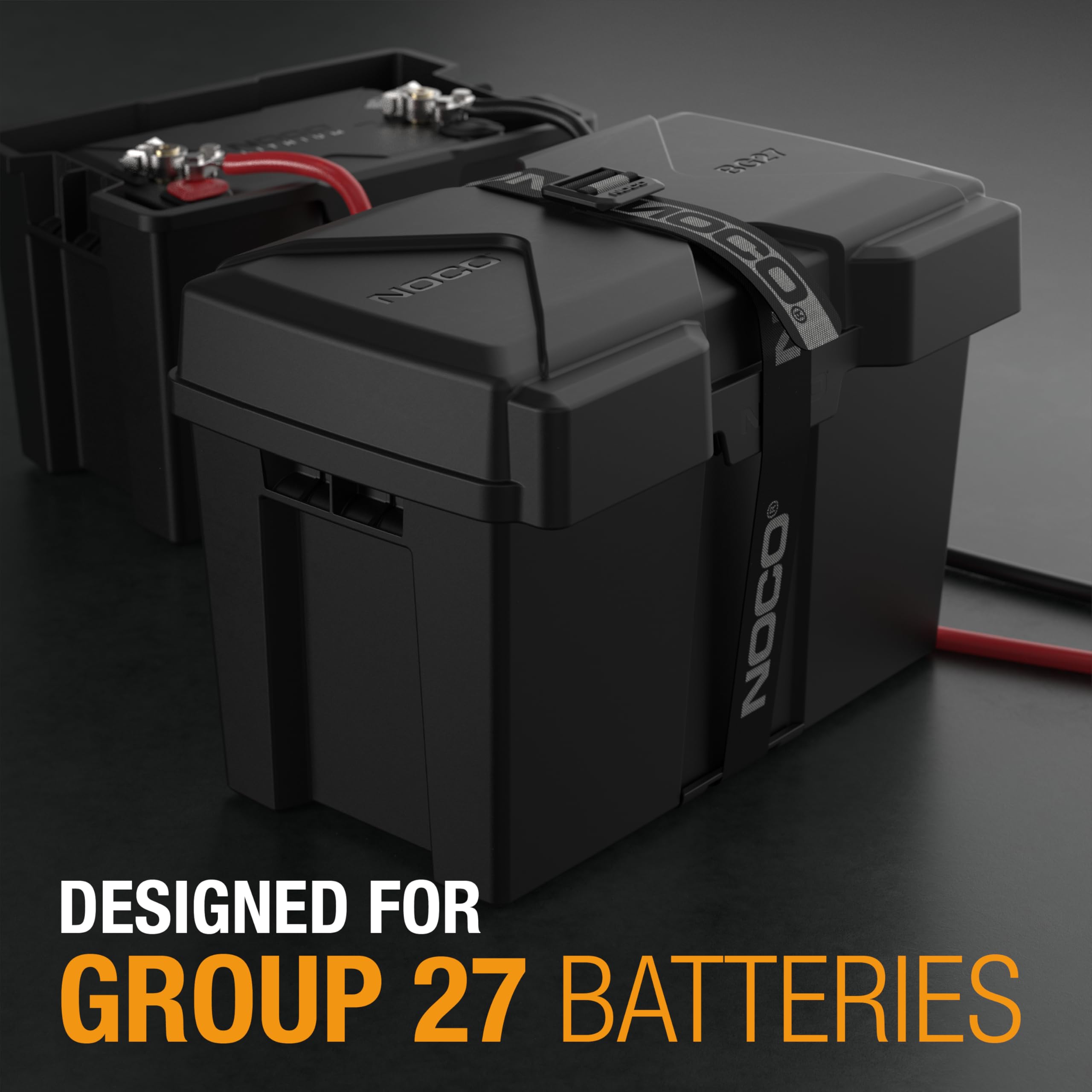 NOCO Snap-Top BG27 Battery Box, Group 27 12V Battery Box for Marine, Automotive, RV, Boat, Camper and Travel Trailer Batteries