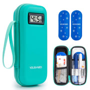 YOUSHARES Insulin Cooler Travel Case with Temperature Display - Refrigerated Medicine Cooling Bag with 2 TSA Approved Ice Pack, Medication Pen Diabetic Supplies Organizer for Trip and Daily