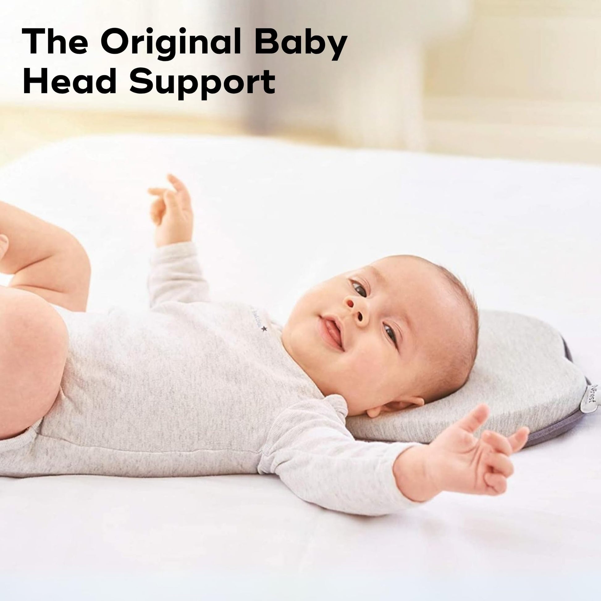 Babymoov Lovenest Organic Baby Infant Cushion, Pediatrician Designed Versatile, Comfortable, Machine-Washable Head and Neck Support (Made in Europe), Baby Registry Must Have