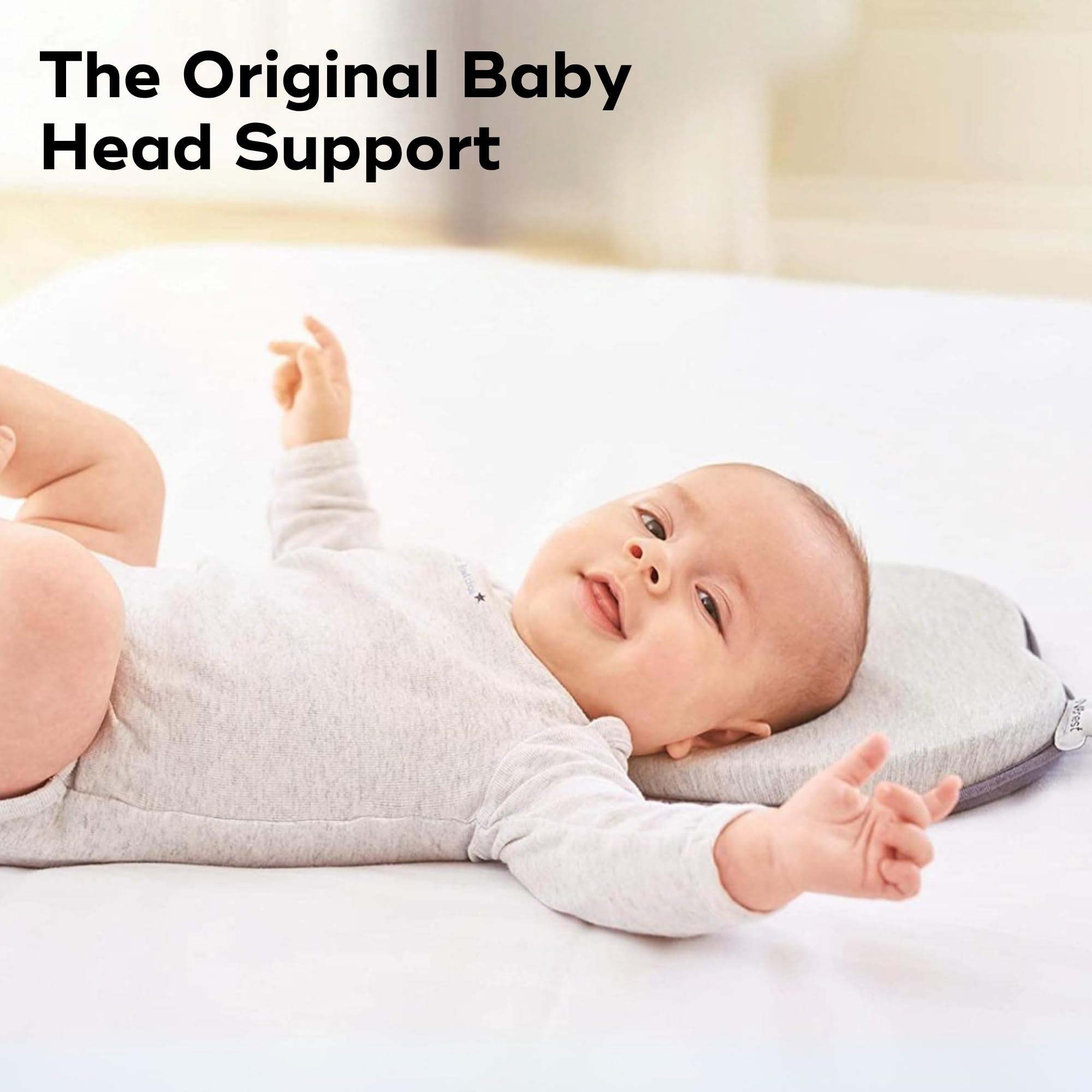 Babymoov Lovenest Organic Baby Infant Cushion, Pediatrician Designed Versatile, Comfortable, Machine-Washable Head and Neck Support (Made in Europe), Baby Registry Must Have