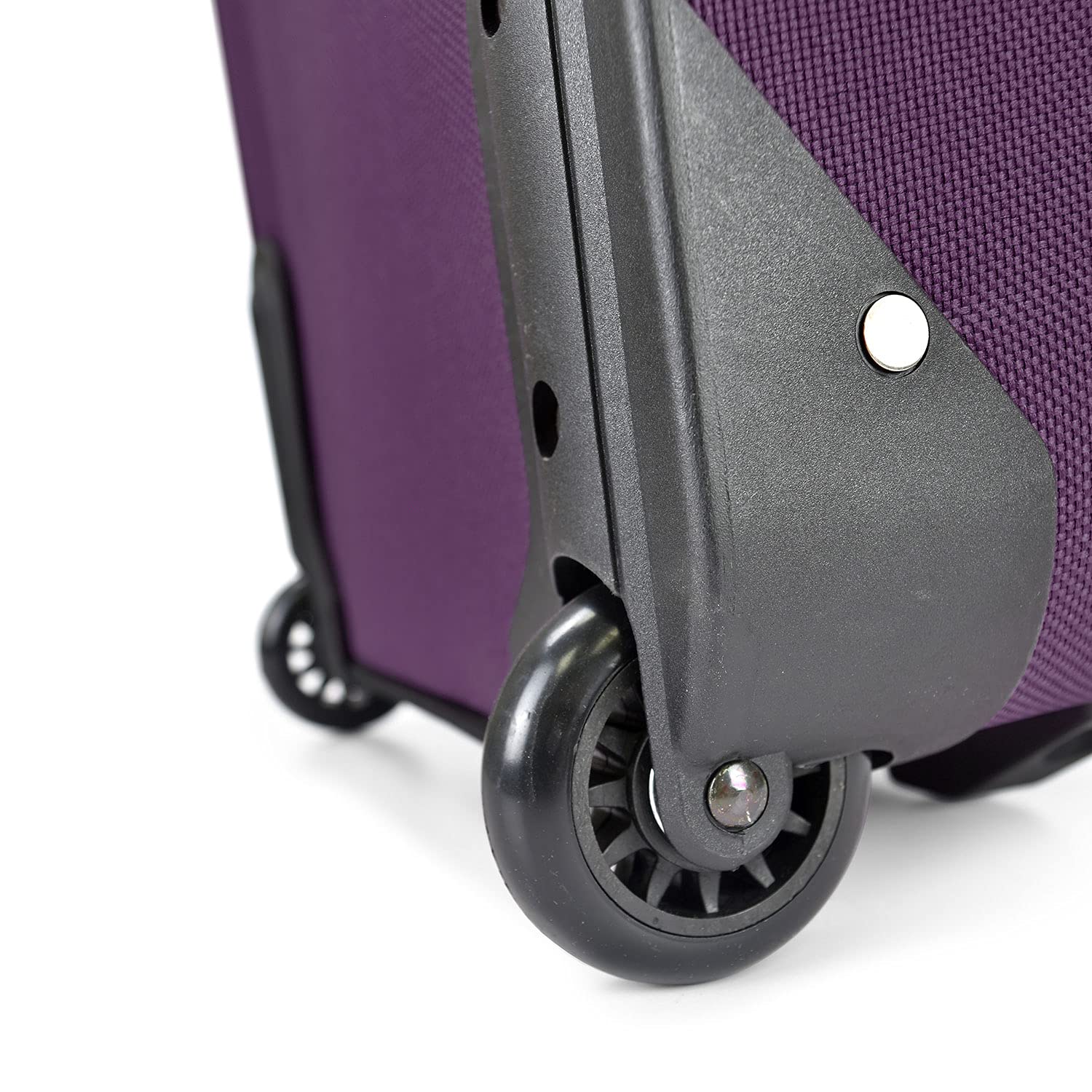 U.S. Traveler Lightweight Rolling 20" Carry On Luggage Softside Suitcase, Purple, 2 Wheel Single