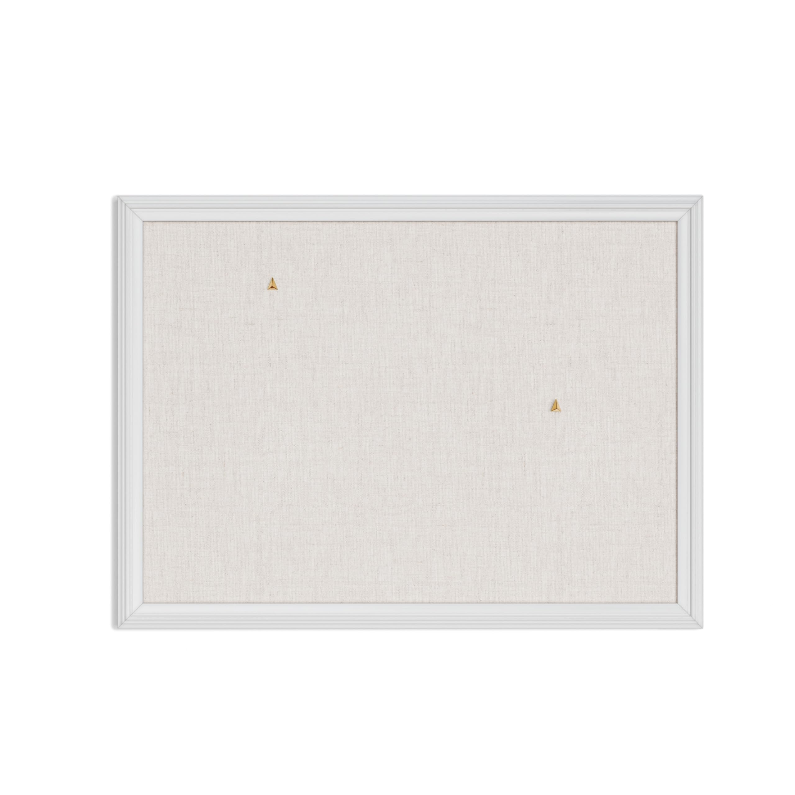 U Brands Farmhouse Linen Bulletin Board, 23"x17", White Wood Style Frame, Industrial Grade Pinning Surface
