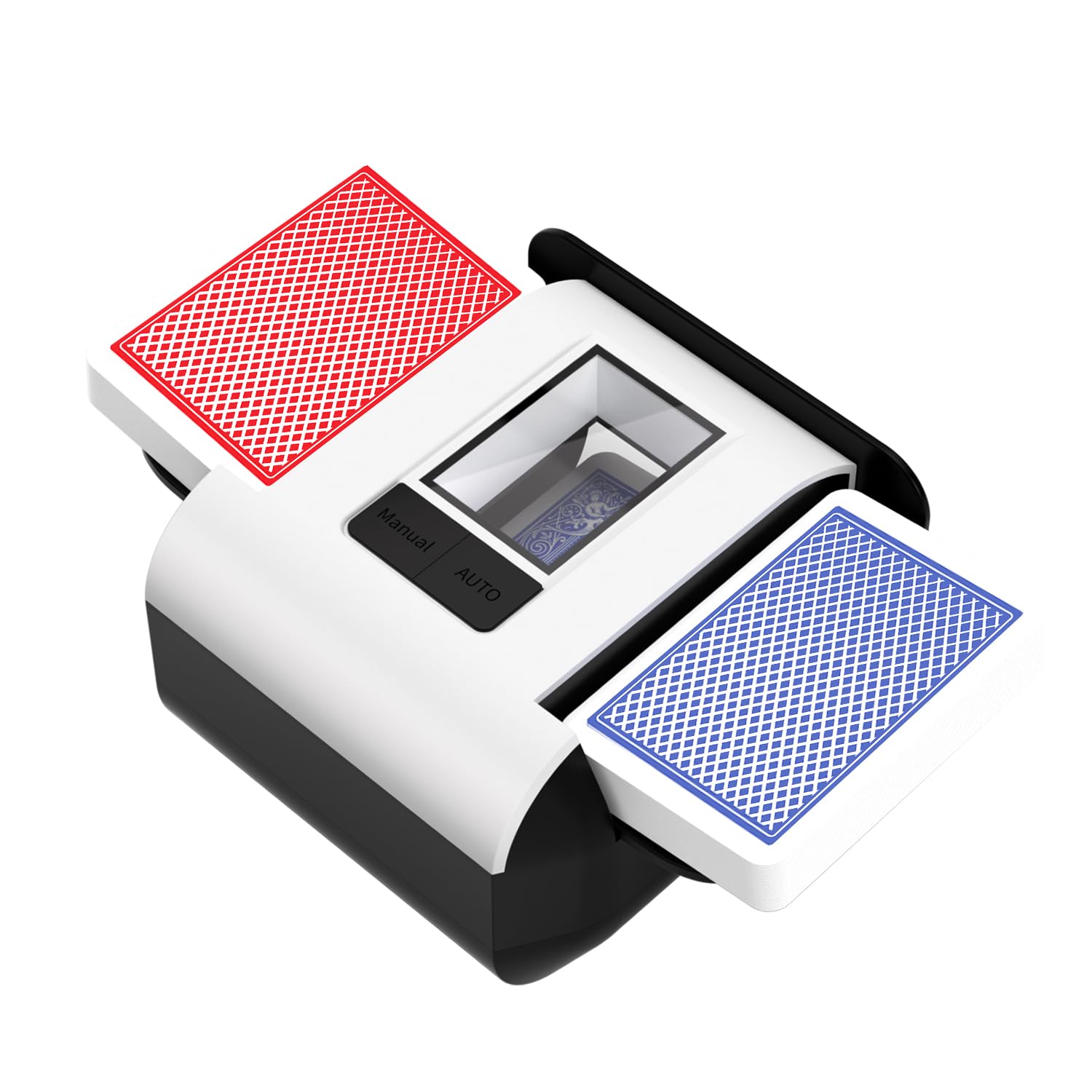 BIFTU Automatic Card Shuffler with Dual Modes, Rechargeable 1-2 Deck Card Shuffle Machine, Low Noise Operation Card Shuffler for Poker, UNO, Blackjack, Skip-Bo, Phase 10