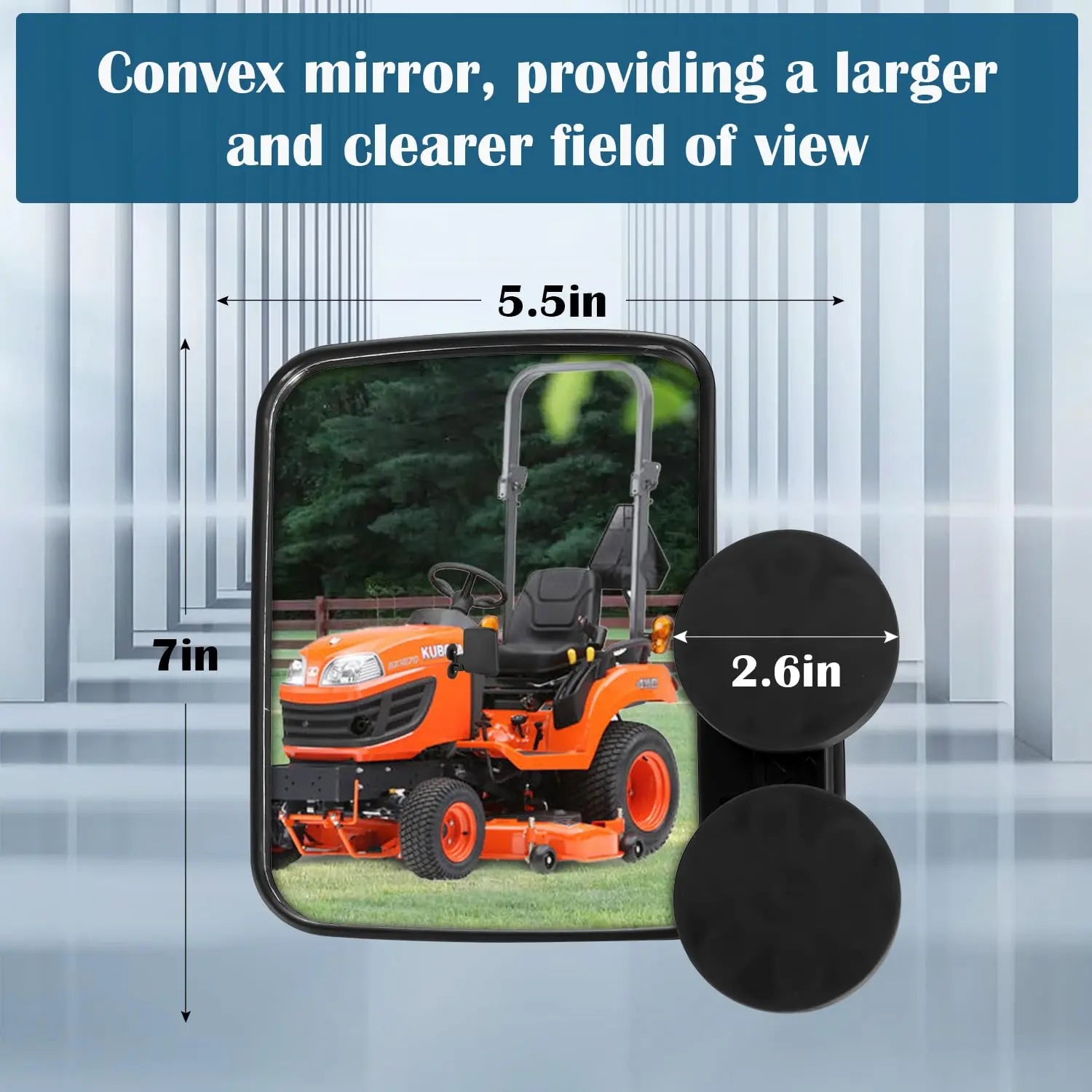 Universal Tractor Mirrors, Strong Magnetic Tractor Side Mirrors Compatible with Kubota B BX Mahindra John Deere Tractor Accessories