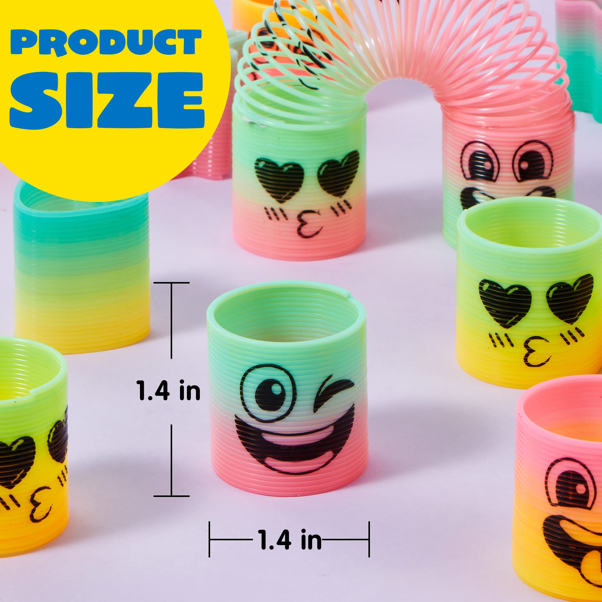 JOYIN 30 Pcs Spring Rainbow Party Favor, Mini Plastic Coil Spring Toy, Fidget Stress Coil Mini Springs Bulk Toys for Carnival Prize Birthday, Halloween Goodie Bag Stuffers