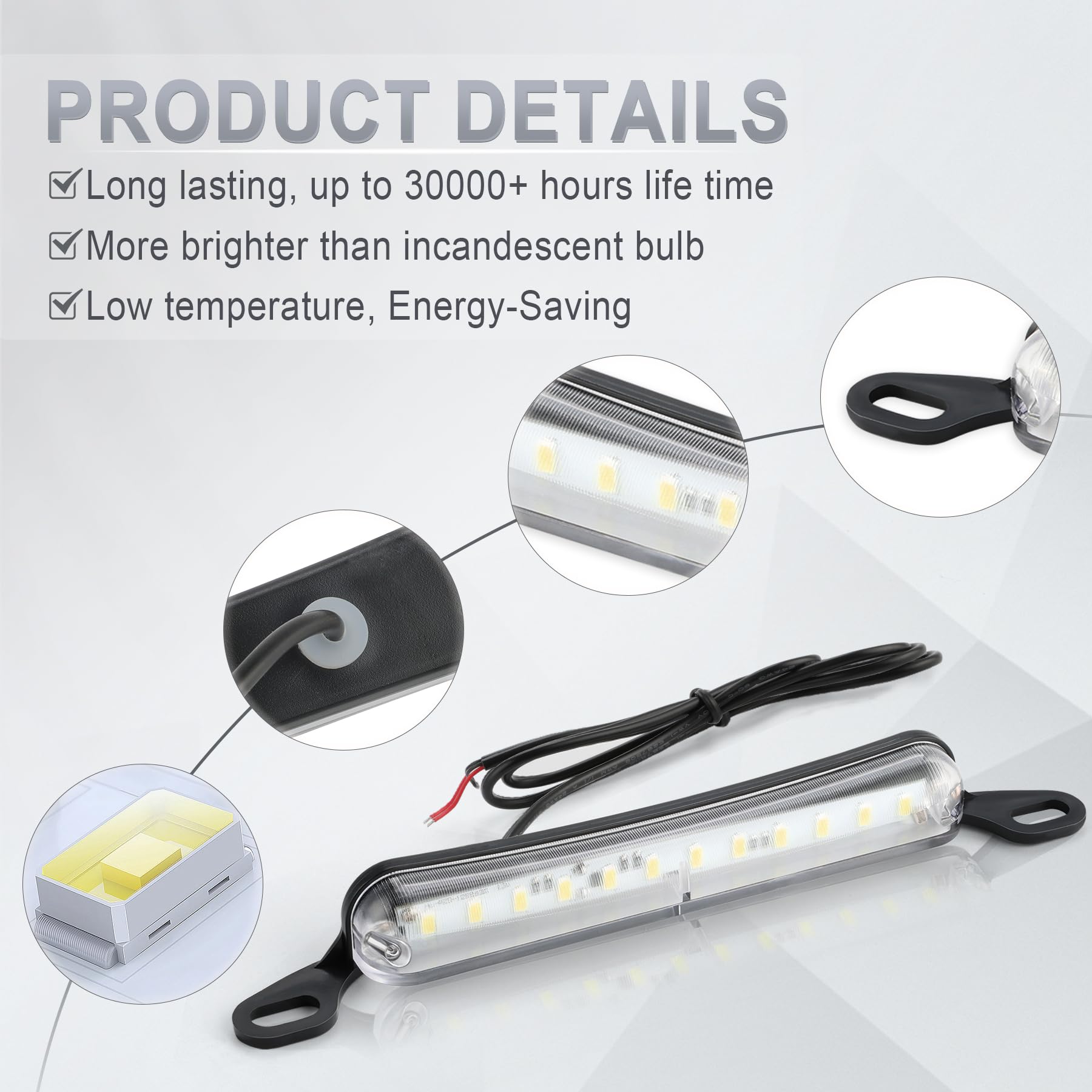 LivTee License Plate LED Light, Extremely Bright Assembly for Trailer UTV ATV Truck RV Boat, Xenon White(6000K)