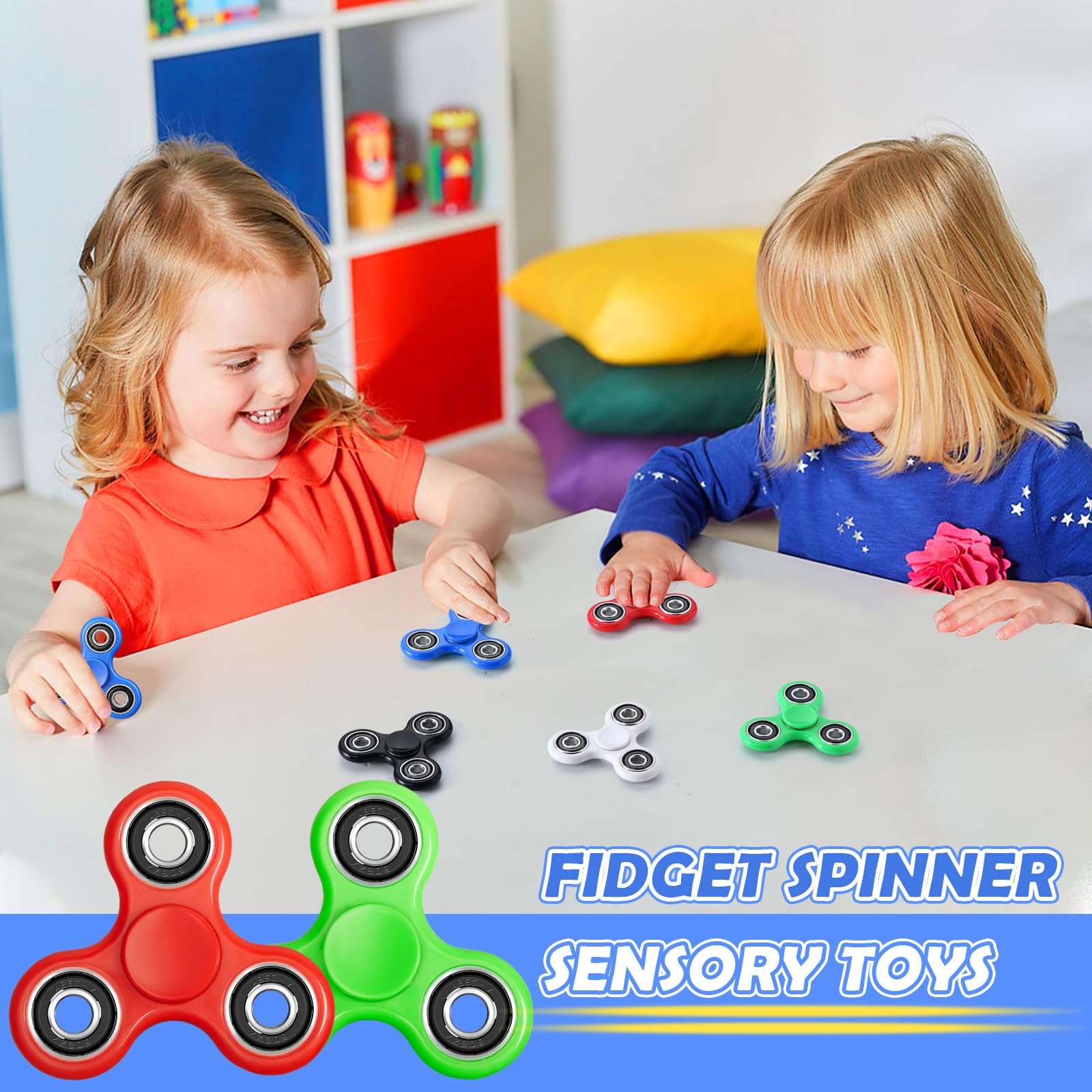 SCIONE Fidget Spinners Toys 5 Pack, Sensory Hand Fidget Pack Bulk, Anxiety Toys Stress Relief Reducer, Party Favors for Kids Adults Goodie Bag Stuffers,Fidget Stress Toys for Students Anxiety Relief
