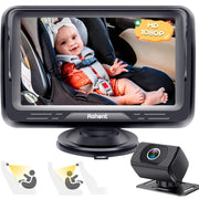 Rohent Baby Car Camera HD 1080P - Rear-Facing Infant Monitor with Night Vision Car Camera for Baby 150 degrees Wide-Angle Lens Anti-Glare Screen Easy Install 360 degrees Adjustable Display