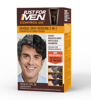 Just for Men Control GX Grau Reduzierendes 2-in-1 Shampoo und Conditioner, Graduelle Haarfarbe mit Keratin für stärkeres, dickeres und gesünder aussehendes Haar, 118 ml – 1er Pack (Verpackung kann variieren)