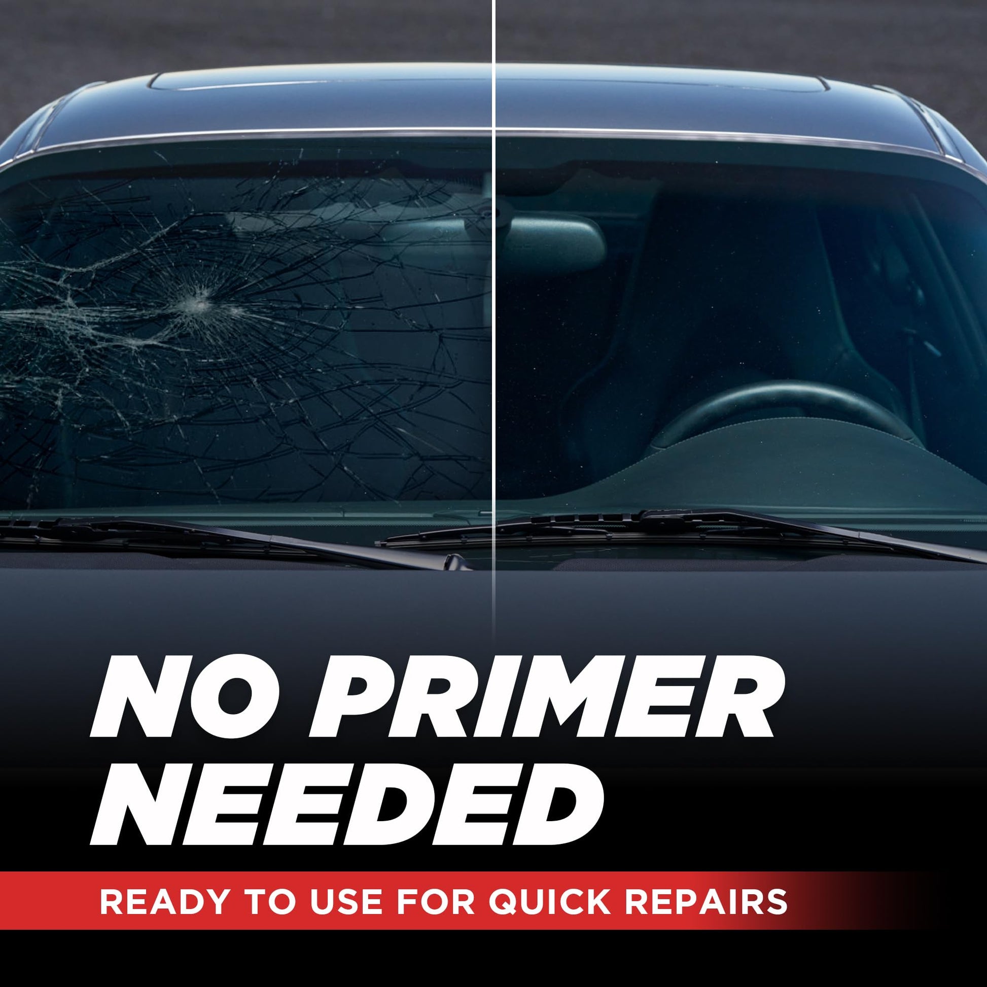 Polyurethane Windshield Adhesive - Quick Curing & Weather Resistant Auto Glass Adhesive, Vertical & Overhead Application, Windshield Repair Kit with Gloves, Applicator Tip & Cartridge - 310ml Black