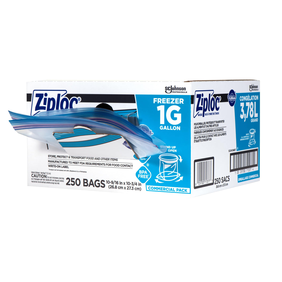 Ziploc Gefrier- und Frischhaltebeutel, 1 Gallone, Packung mit 250 Beuteln
