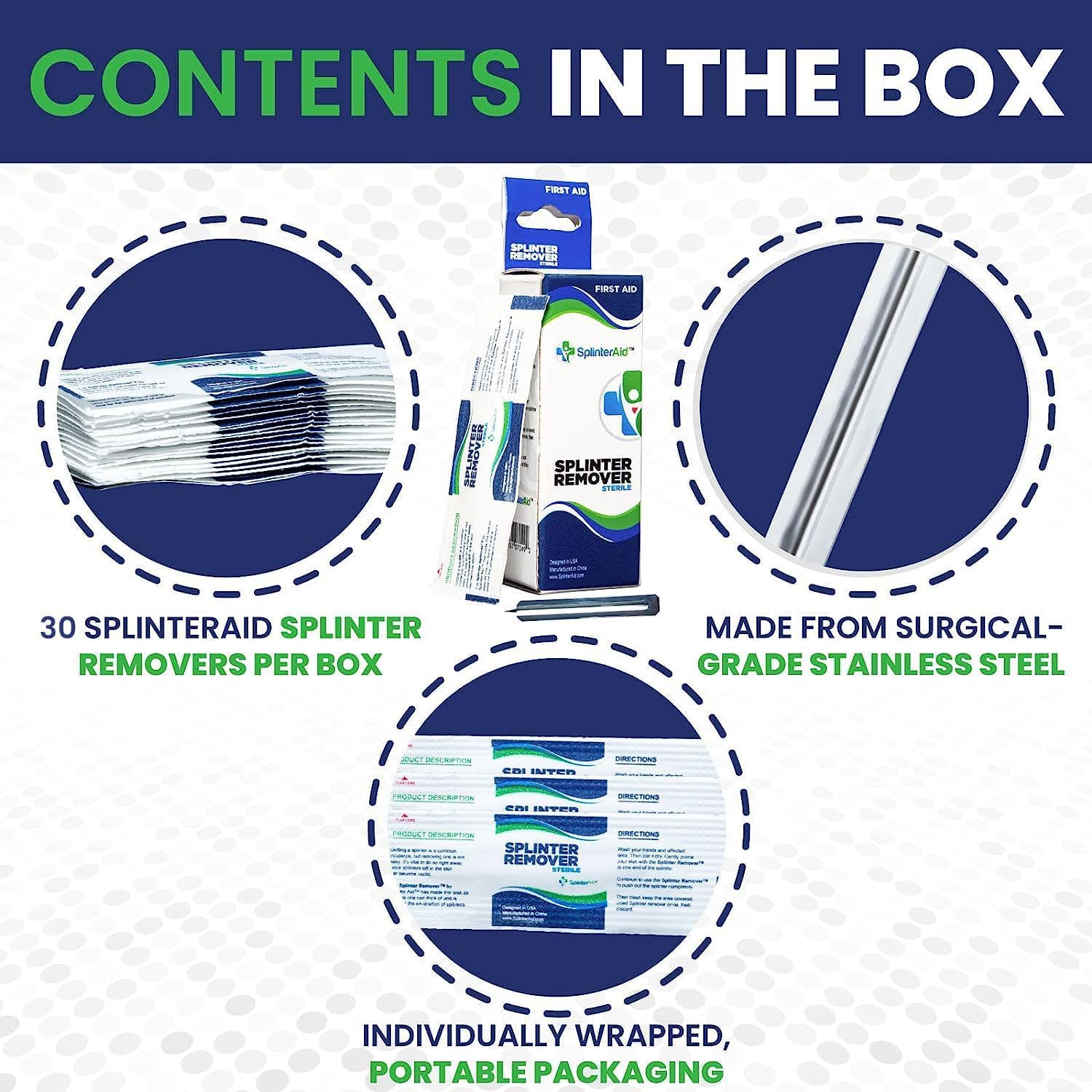 SplinterAid – Painless Splinter Removal Kit (30-Pack) | Pull Out Splinters Fast & Easy | Compact First Aid for Home, Travel & Camping | Great for Hiking, Woodworking & Outdoors | No Tweezers Needed