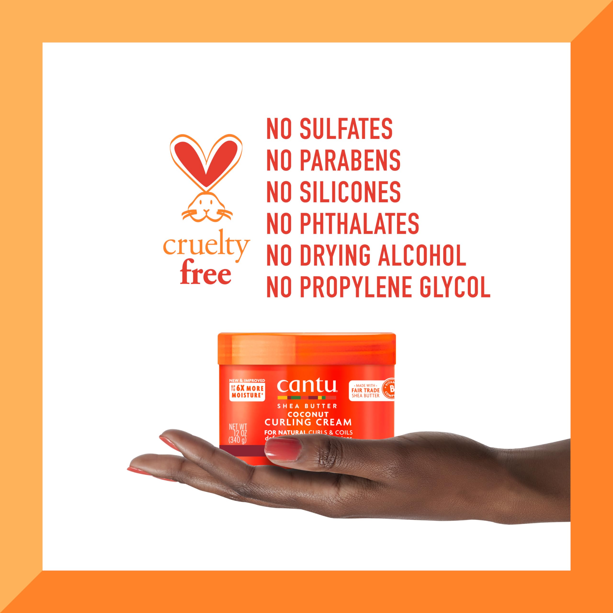 Cantu Coconut Curling Cream with Shea Butter for Natural Hair, 12 oz