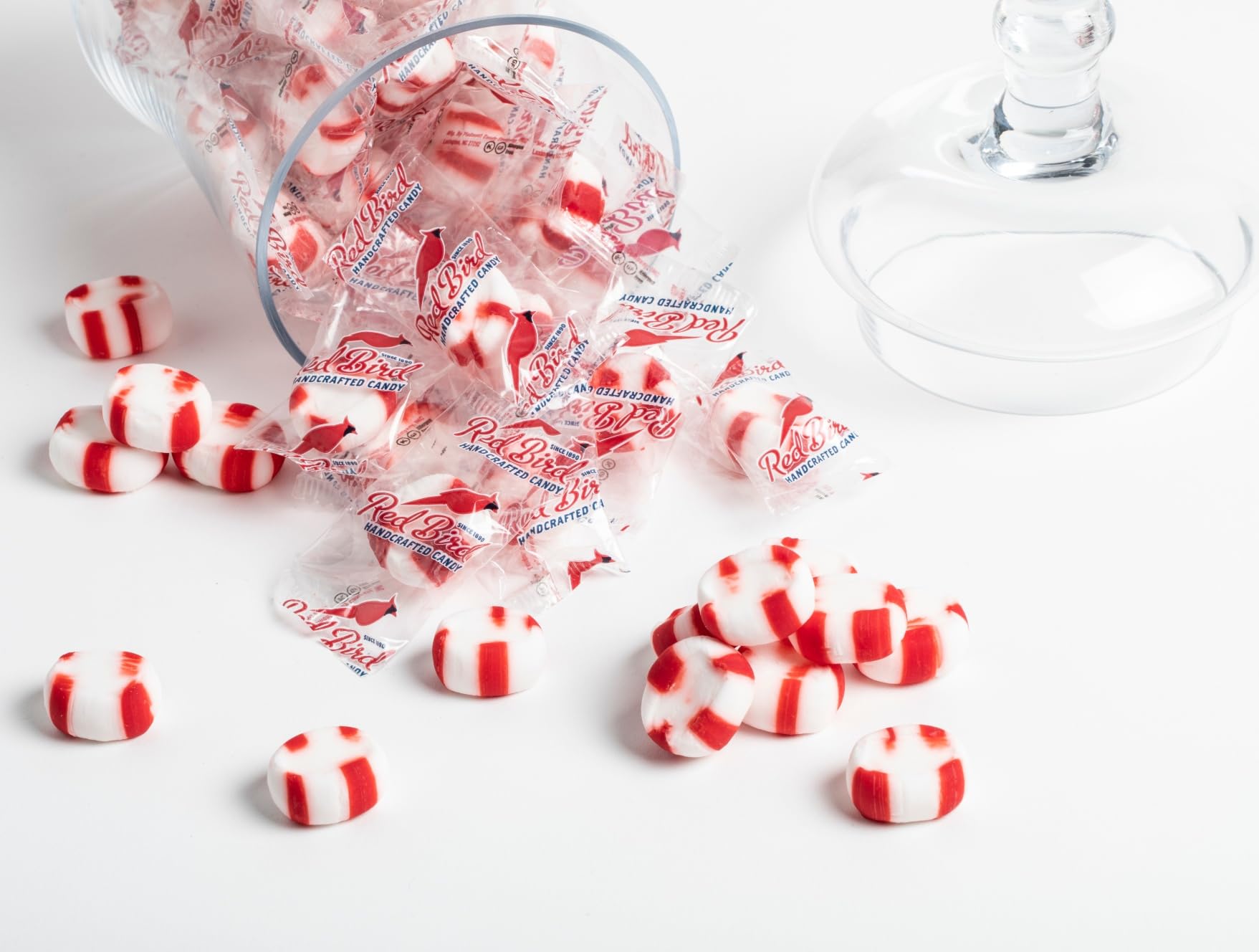 Red Bird Soft Peppermint Candy, Individually Wrapped, Gluten Free Breath Mints, 52 oz Tub