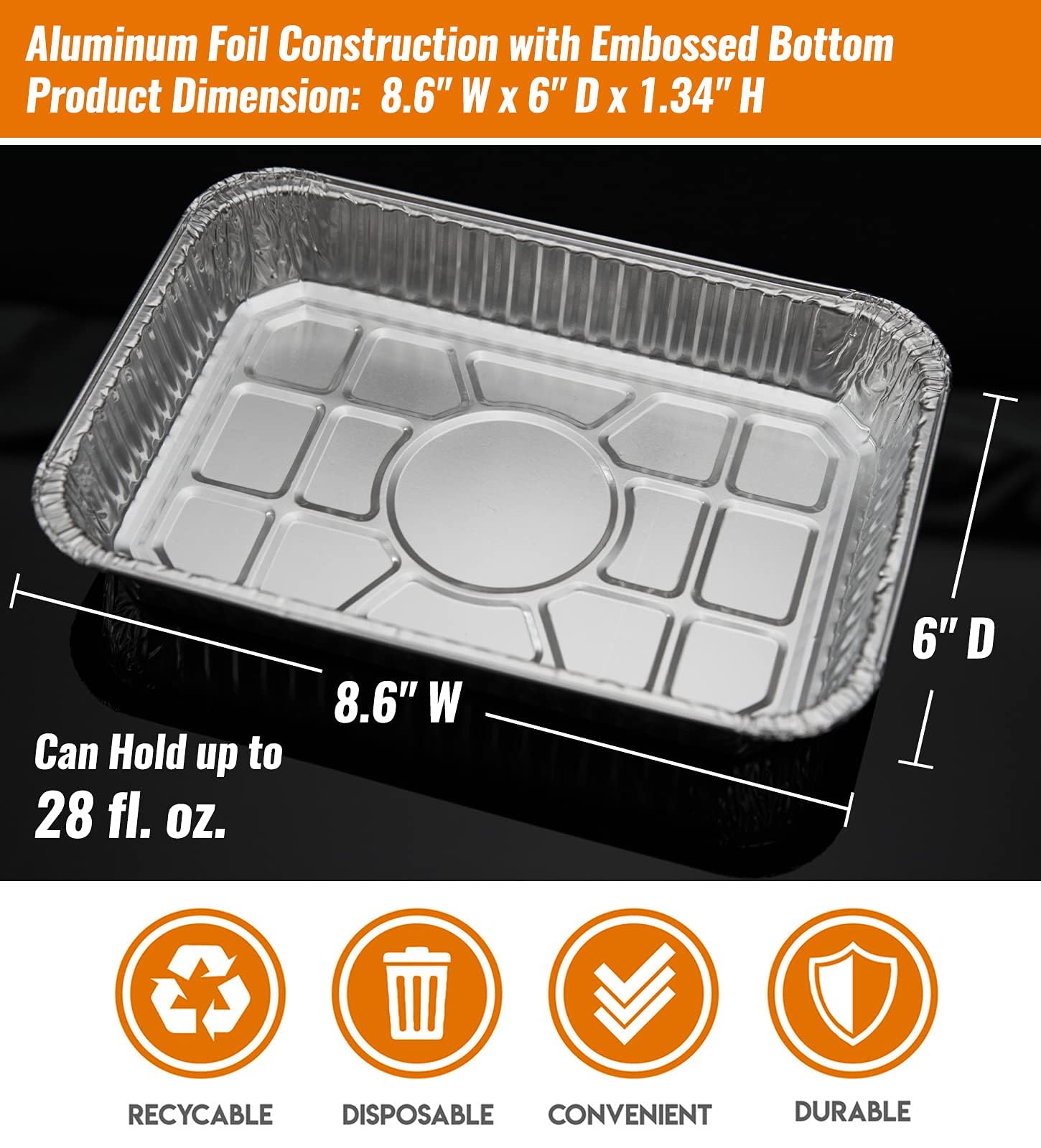 NUPICK 30 Pack Grill Drip Pans Compatible for Weber, 6415 Grill Accessories for Weber Spirit, Genesis, Traveler, Q Series - Grill Grease Pan Liners - Disposable Aluminum Foil Grease Trays - 8.5" X 6"