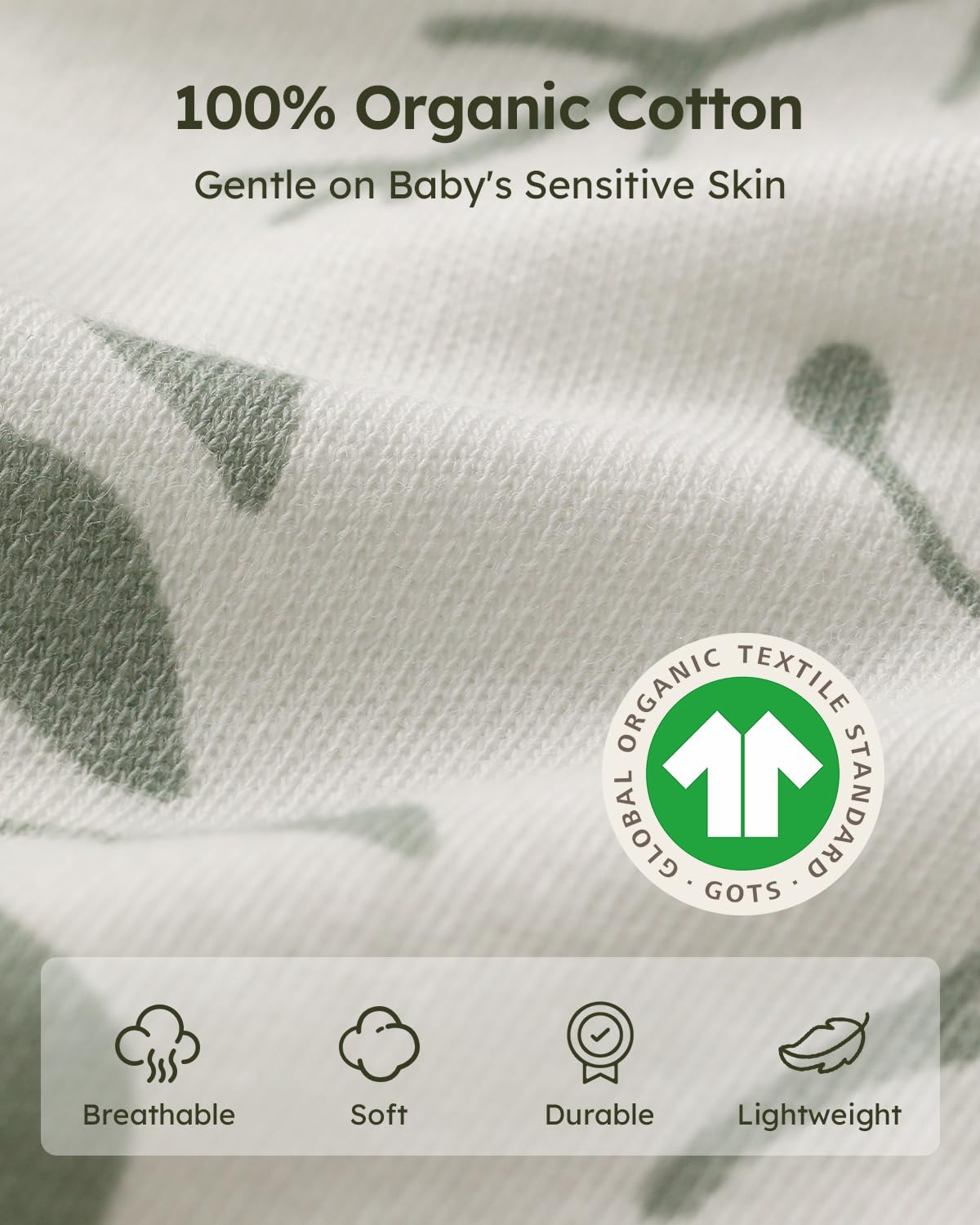Yoofoss Baby Sleep Sack 0-6 Months Wearable Blanket for Babies 100% Organic Cotton 2-Way Zipper TOG 0.5 Toddler Sleeping Sack 3 Pack, Sleep Sacks