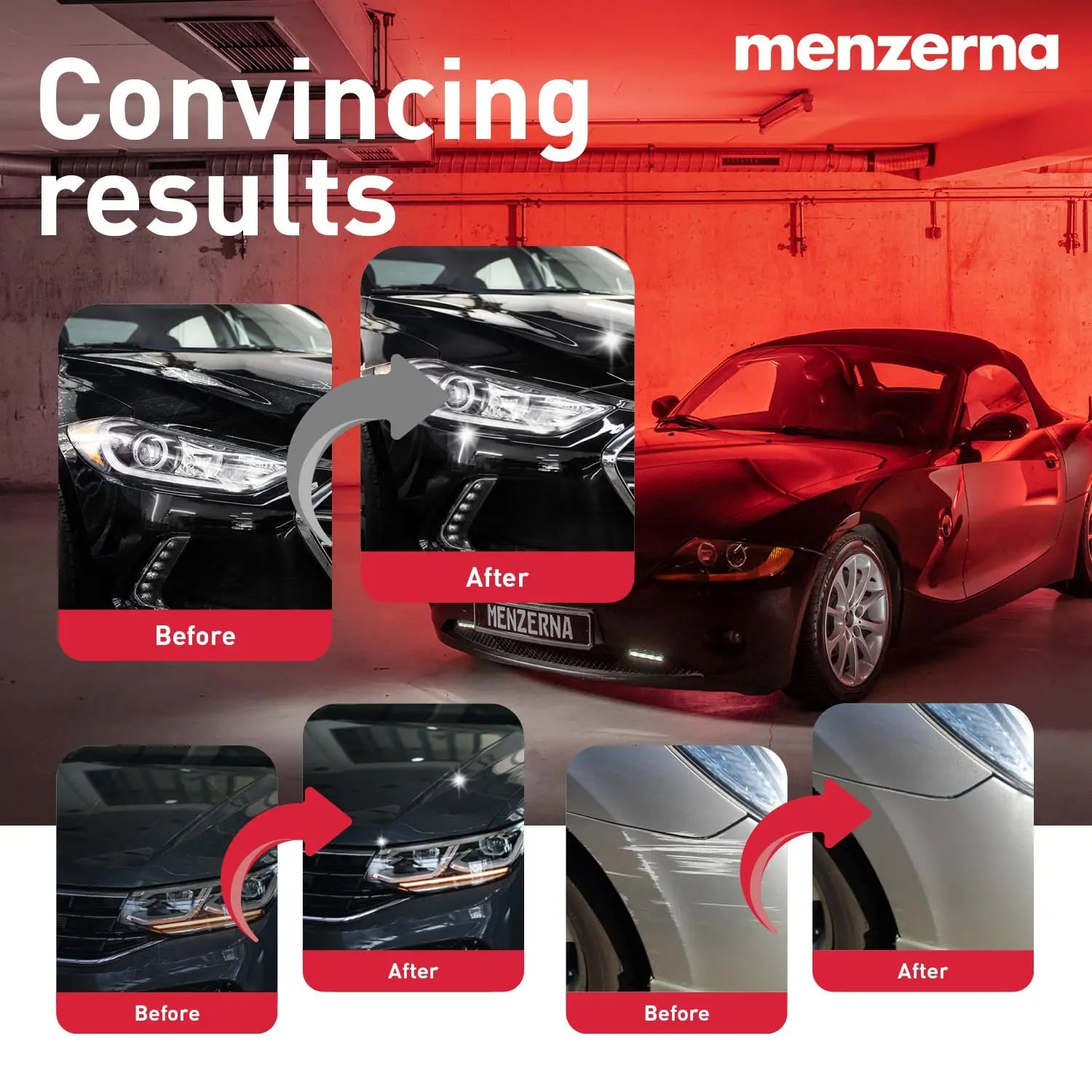 menzerna Polishing Set – HCC1000, MCC2500 & 3800 | 3-Step System for Scratch Removal, Swirl Elimination & Mirror-Like Finish