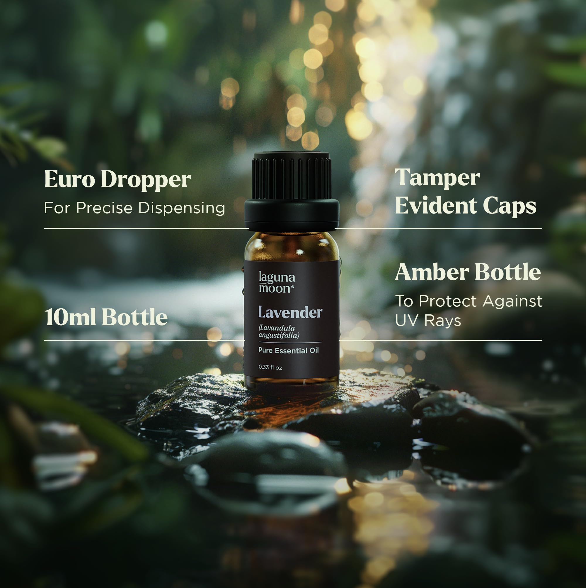 Lagunamoon Essential Oils Set - Top 6 Blends for Diffusers, Home Care, Candle Making Scents, Fragrance, Aromatherapy, Humidifiers, Gifts - Peppermint, Tea Tree, Lavender, Eucalyptus, Orange (10mL)
