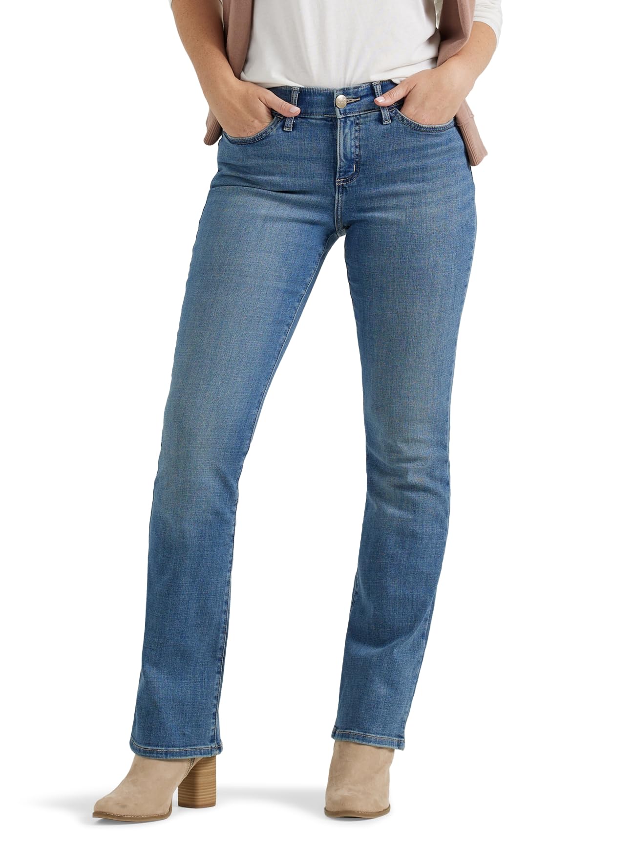 Lee Women's Ultra Lux Comfort with Flex Motion Bootcut Jean Majestic 14 Medium