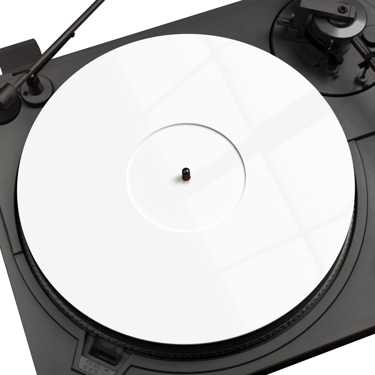 PRO SPIN Weiße Acryl-Plattentellerauflage – Plattentellerauflage für 12" Vinyl-Vintage-Plattenspieler – Antistatischer Bezug, reduziert Geräusche und Klänge durch statische Aufladung und Staub – Engere Bassqualität, Plattenspielermatte