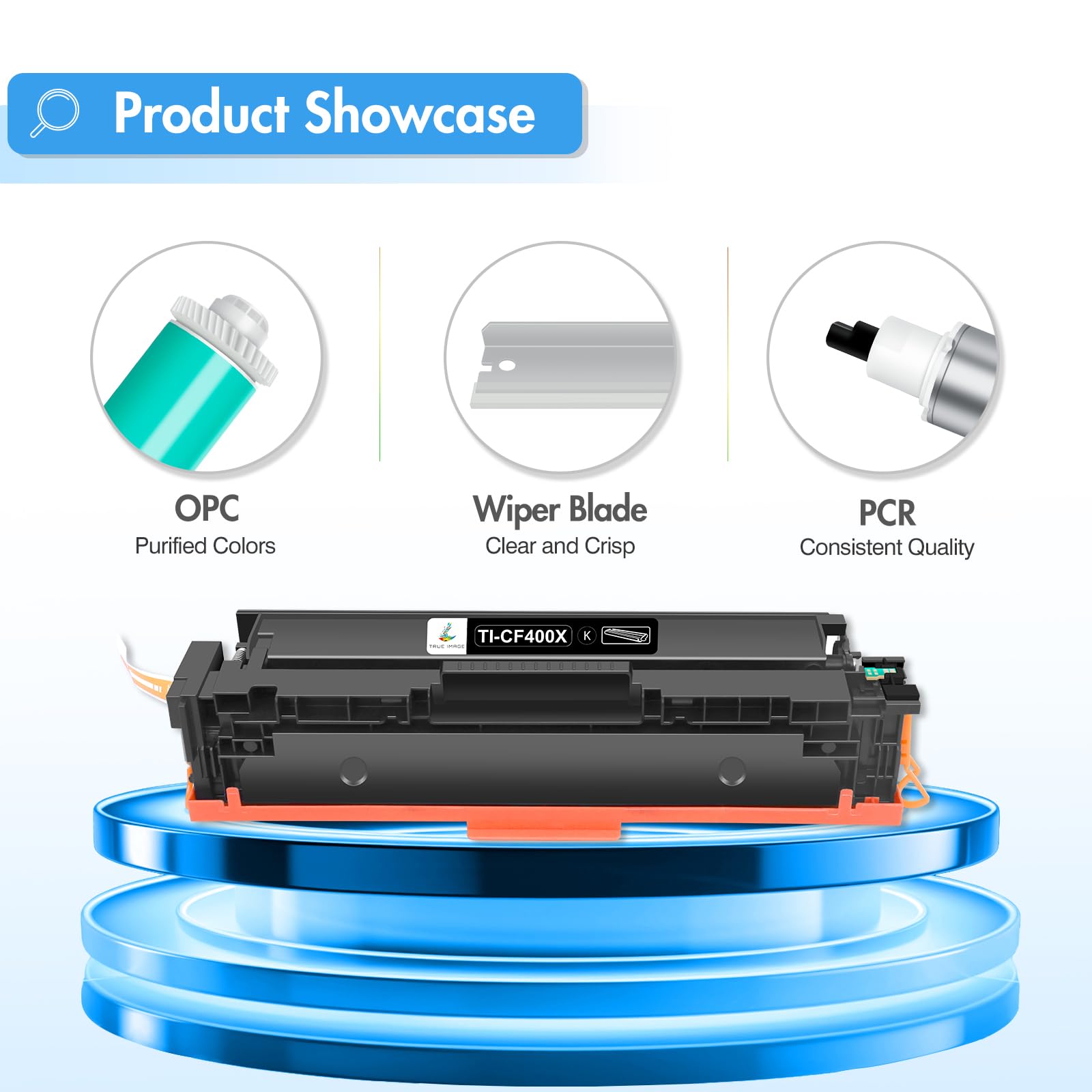 TRUE IMAGE 201X M277dw Toner Cartridge 4 Pack High Yield Compatible for HP 201X 201A M252dw CF400X Color Laserjet Pro MFP M277dw M277c6 CF401X CF402X CF403X Printer Black/Cyan/Yellow/Magenta