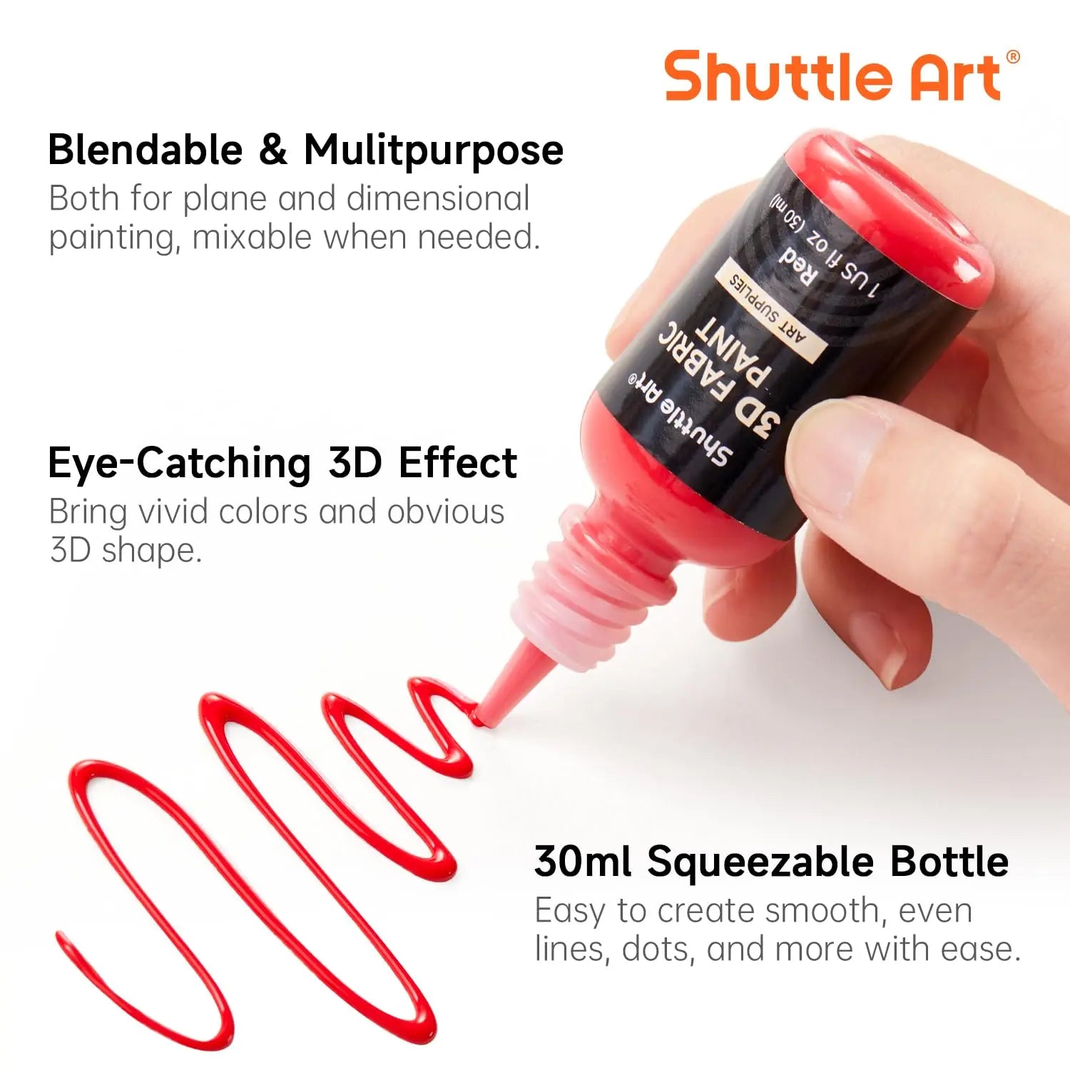 Shuttle Art Fabric Paint Set, 45 Colors 3D Permanent Paint with Brushes Palette Pen Fabric Sheet Stencils, Glow in The Dark, Glitter,Metallic Colors for Textile Fabric T-shirt Jeans Glass