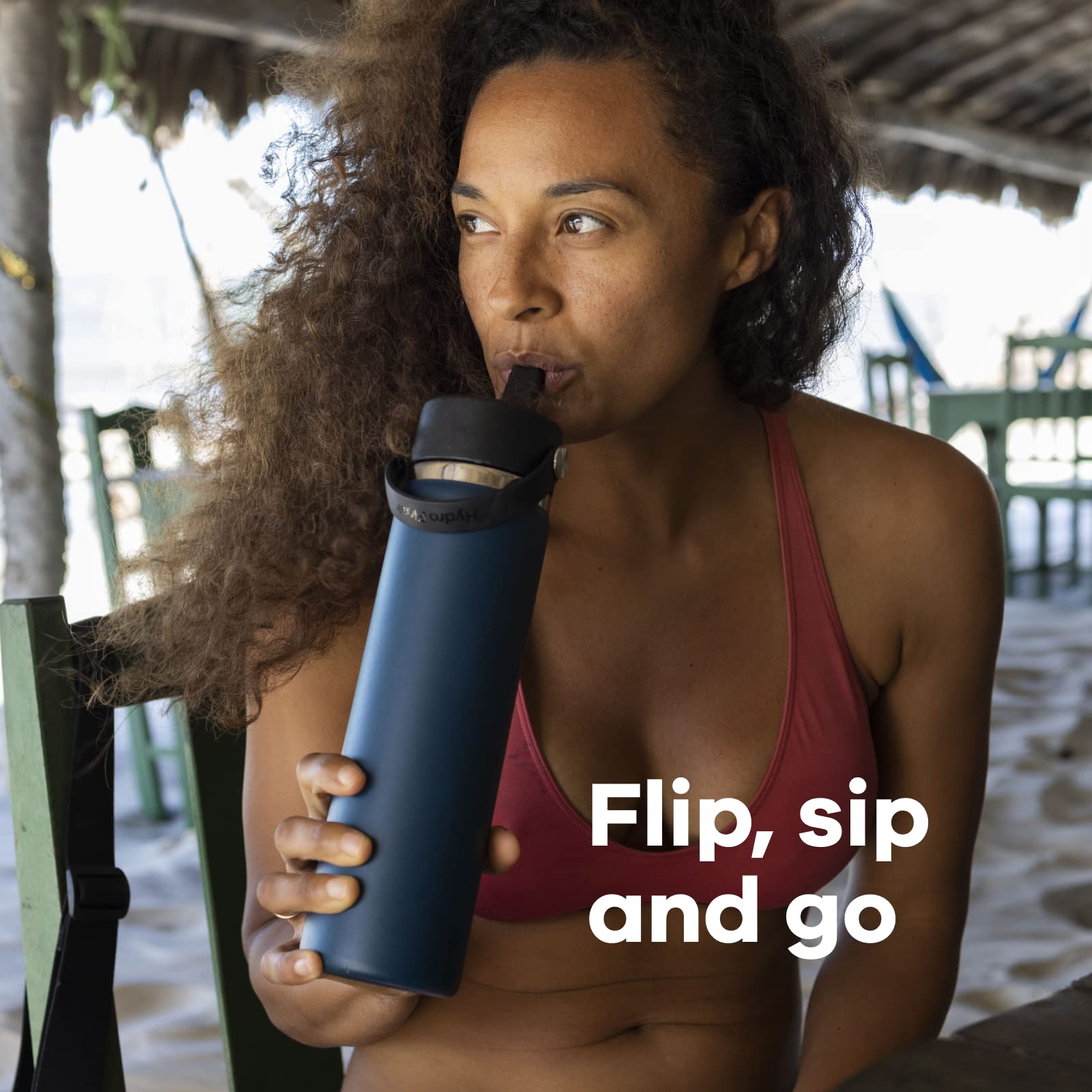 Hydro Flask 32 Oz Wide Flex Straw Cap Bottle - Insulated Stainless Steel - Wide Straw Lid, Non Spill, Leakproof in Indigo