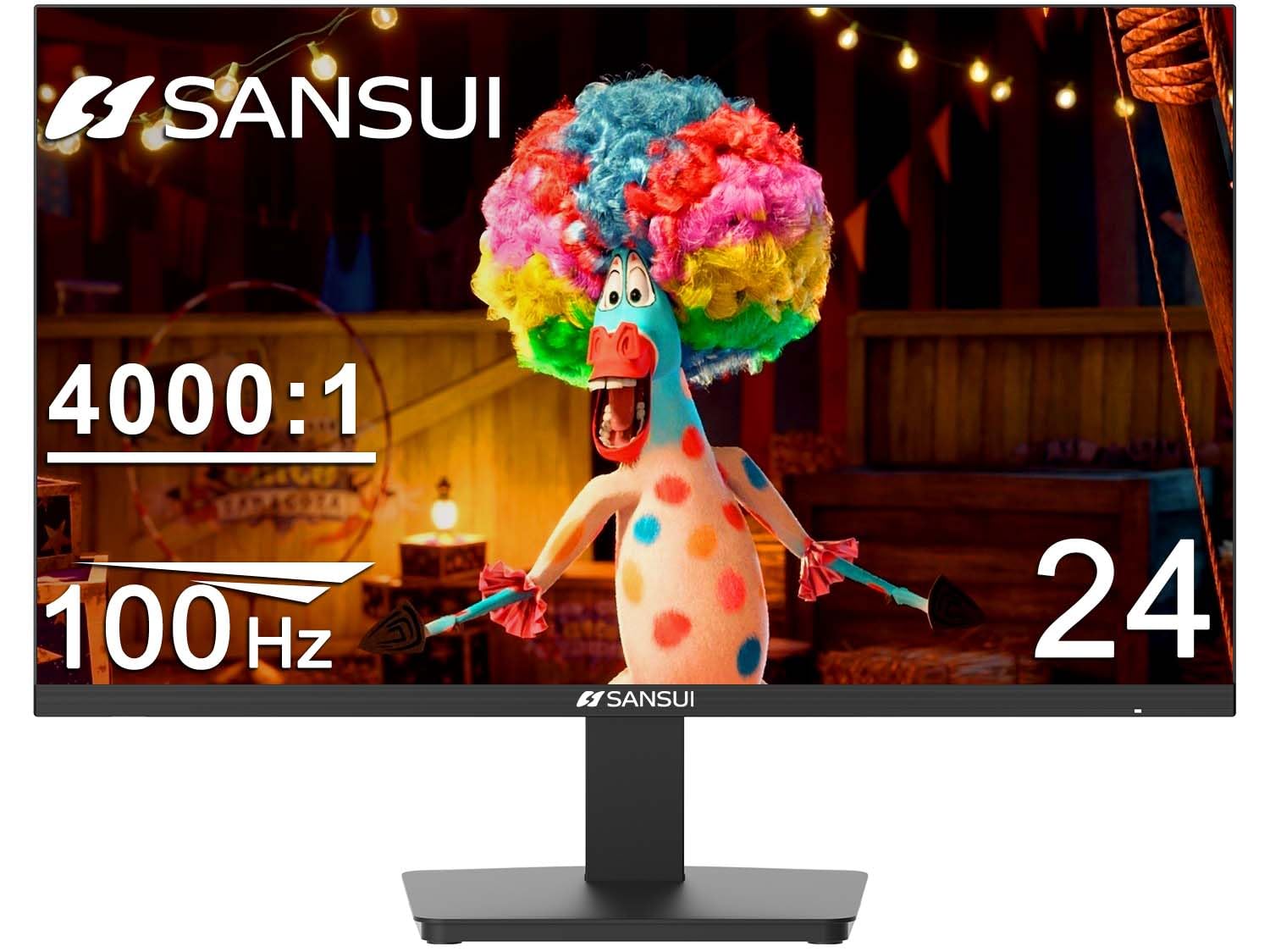SANSUI Monitor 24 inch 100Hz Computer Monitor丨FHD 1080P PC Monitor丨HDMI丨FreeSync丨HDR丨Earphone Jack丨 Ergonomic Tilt for Home and Office