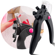 Belleboost Adjustable Acrylic Nail Clippers with Sizer, Catcher and Length Measurement, Black Professional Dial Stainless Steel Blade Nail Tips Cutter, Fake Nail Trimmer, Manicure Tool for Salon Home