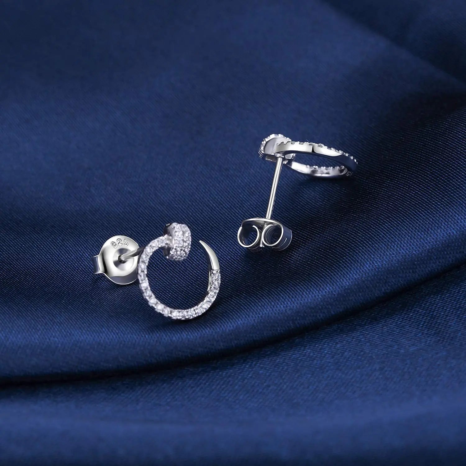 12PCS Real 925 Silver Earring Backs Replacements, 18K White Gold Plated Hypoallergenic , Secure Ear Locking for Stud Nut for Posts, 6mm