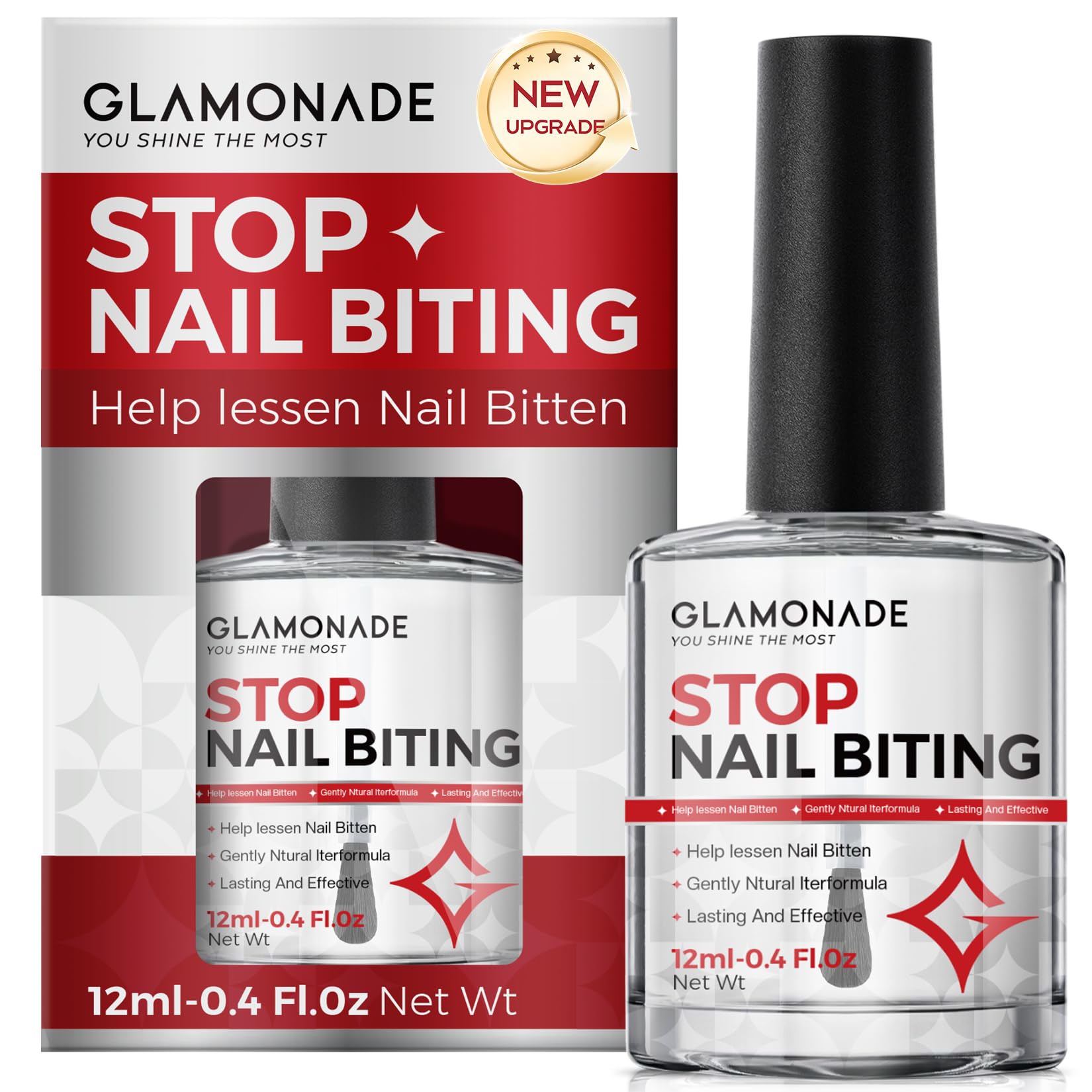 Glamonade Nail Biting Prevention For kids: No Bite Nail Polish Nail Biting Treatment Safe Bitter Nail Polish For Nail Biters Kids Stop Biting For Adults Lasting Quick Dry Easy Application 0.41oz