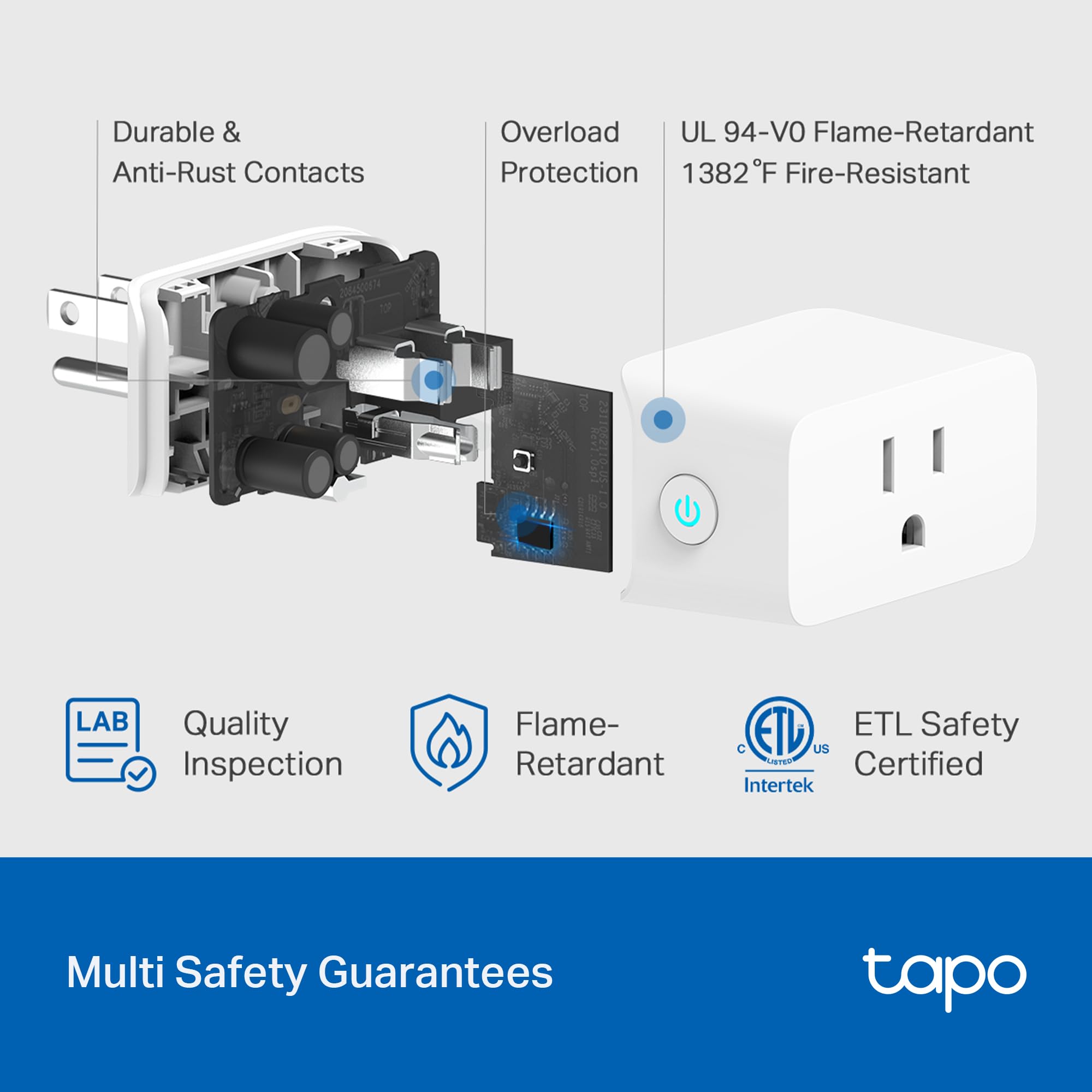 TP-Link 𝗧𝗮𝗽𝗼 Smart Plug Wi-Fi Mini, Energy Monitoring, Compatible with Alexa & Google Home & Samsung SmartThings, Timer, 15A/1800W Max, ETL Certified, 2.4G Wi-Fi Only, Tapo P115(2-Pack)
