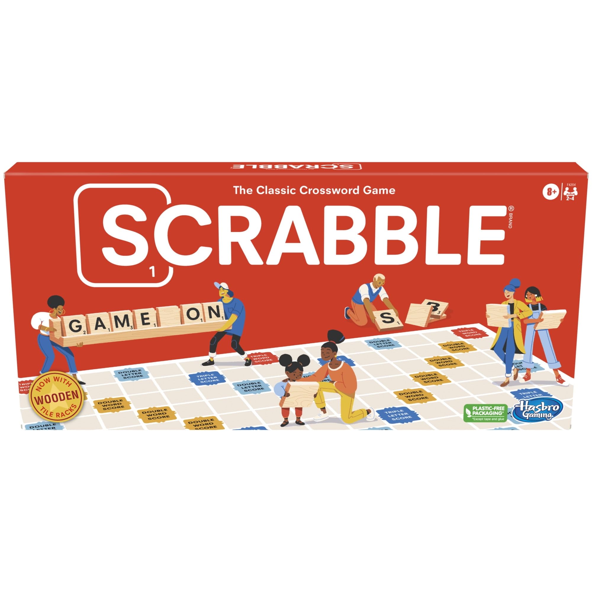 Hasbro Gaming Scrabble Board Game, Classic Word Games for Kids Ages 8 and Up, Fun Family Game for 2-4 Players, The Classic Crossword Game
