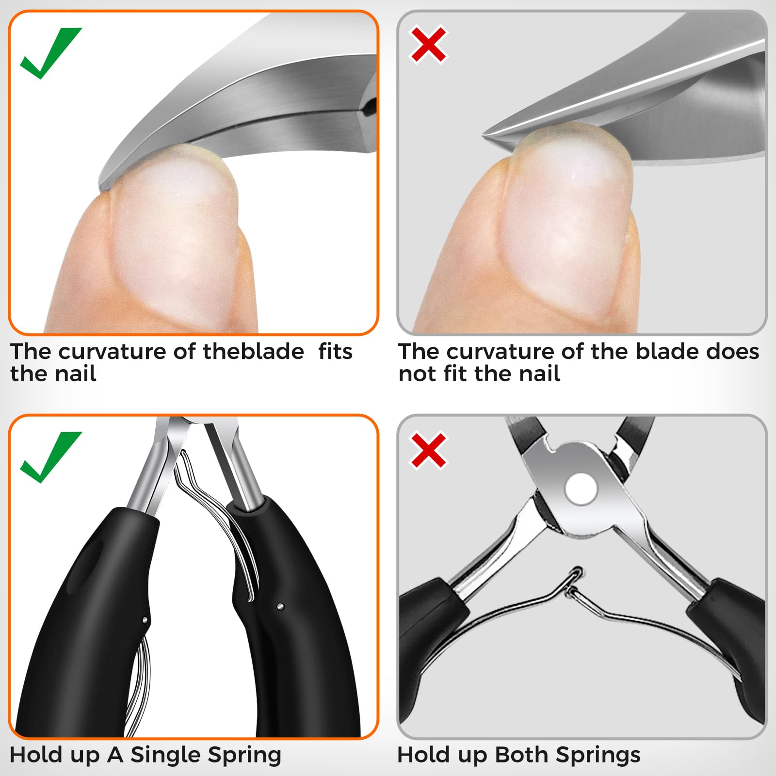 Toenail Clippers for Seniors Thick Toenails, Large Toe Nail Clippers for Men Thick Nails with Wide Opening, Sharp Heavy Duty Ingrown Toenail Clippers Nail Cutter Long Handle with Slanted Curved Blade